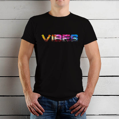 VIBES - Unisex Round Neck Regular Fit 100% Combed Cotton Half Sleeve T-Shirt - Mojilo Mart