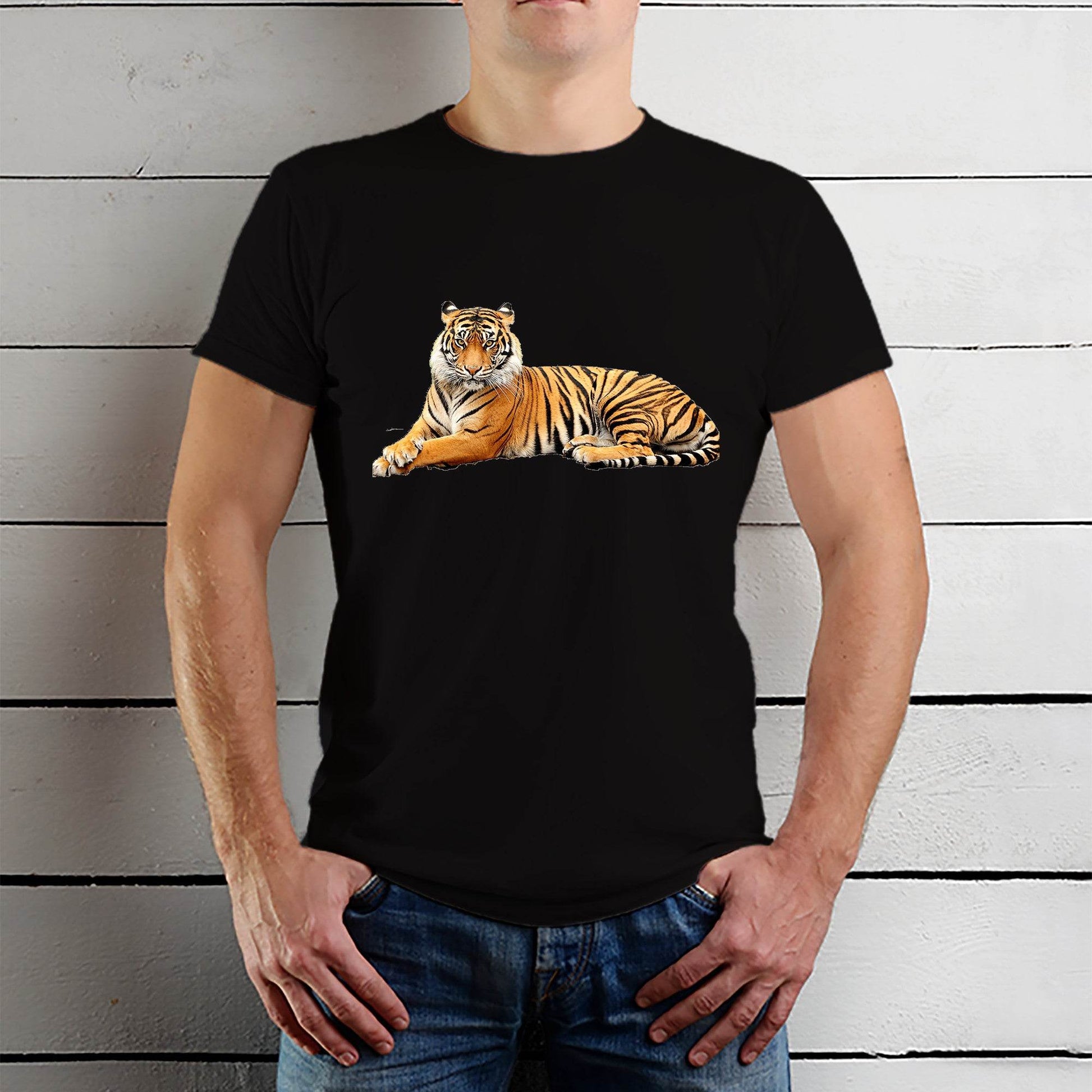 Vibrant Colors Body Tiger Tee - Unisex Round Neck Regular Fit 100% Combed Cotton Half Sleeve T-Shirt - Mojilo Mart