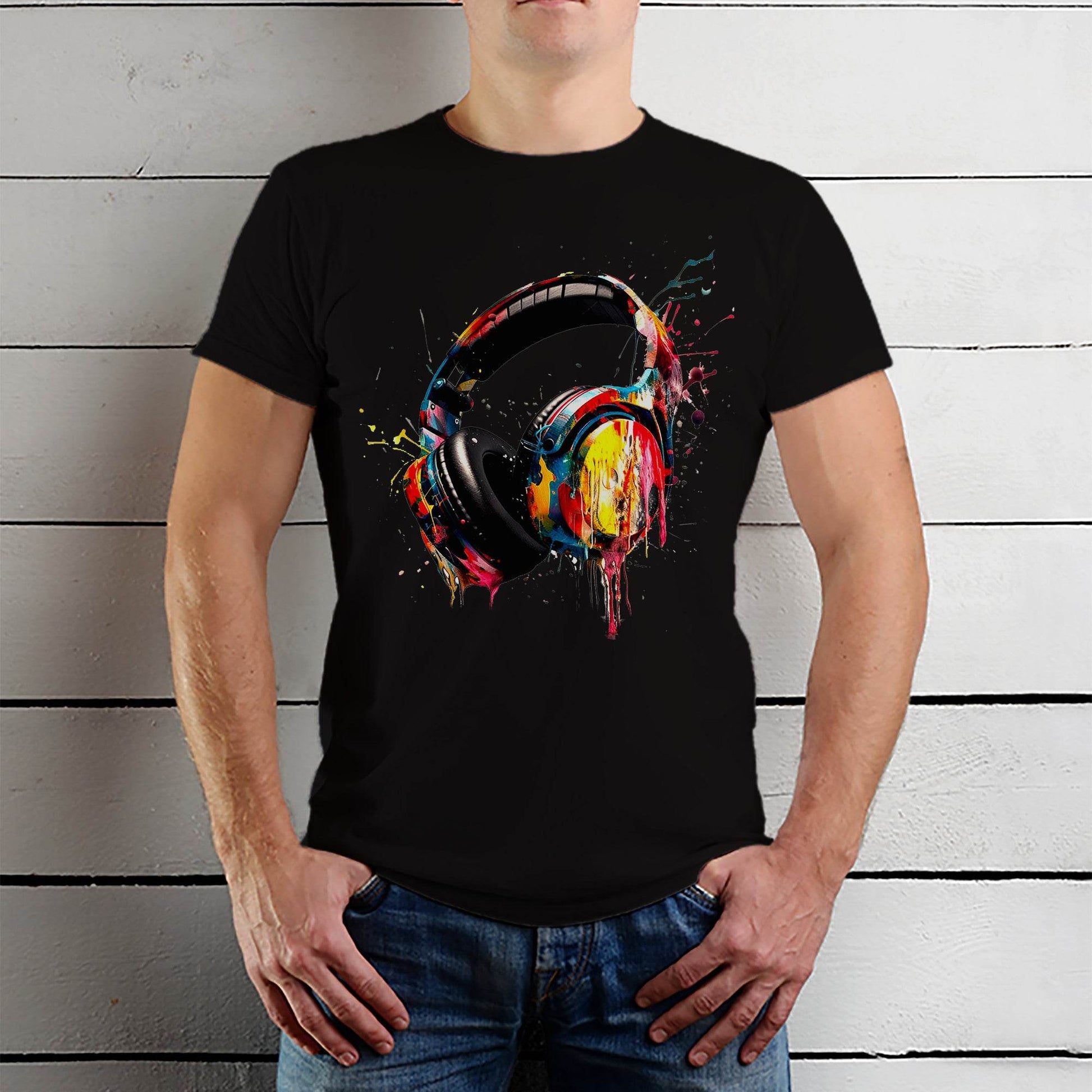 Vibrant Game Headphone Clipart - Unisex Round Neck Regular Fit 100% Combed Cotton Half Sleeve T-Shirt - Mojilo Mart