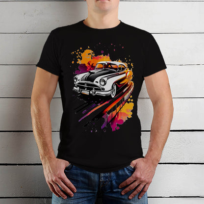 Vintage car Hand drawing - Unisex Round Neck Regular Fit 100% Combed Cotton Half Sleeve T-Shirt - Mojilo Mart