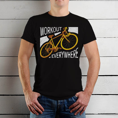 WORKOUT EVERYWHERE - Unisex Round Neck Regular Fit 100% Combed Cotton Half Sleeve T-Shirt - Mojilo Mart