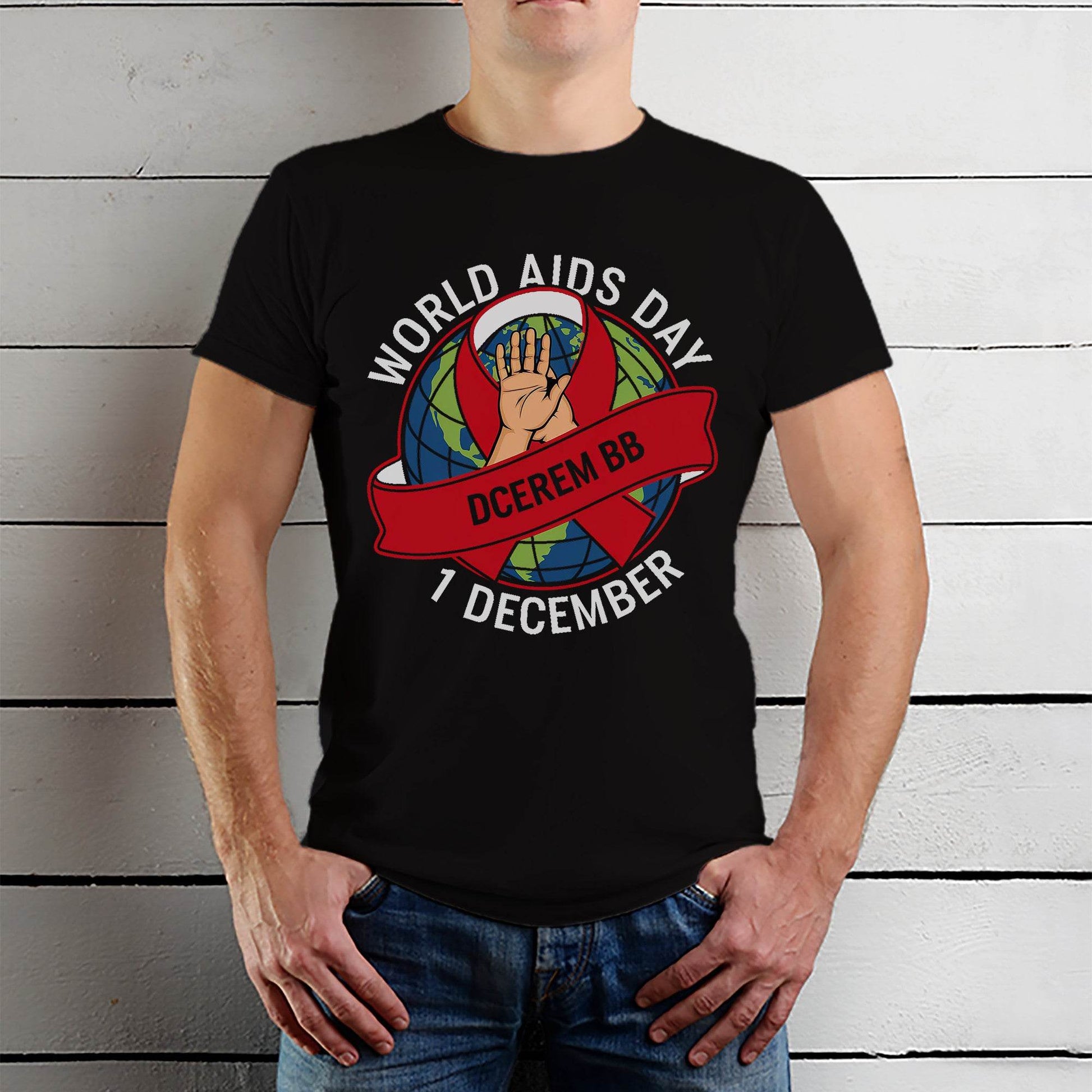 WORLD AIDS DAY 1 DECEMBER - Unisex Round Neck Regular Fit 100% Combed Cotton Half Sleeve T-Shirt - Mojilo Mart