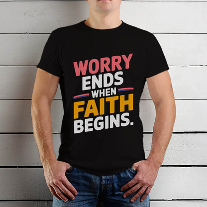 WORRY ENDS - Unisex Round Neck Regular Fit 100% Combed Cotton Half Sleeve T-Shirt - Mojilo Mart