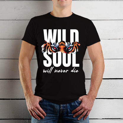 Wild Soul Will Never Die - Unisex Round Neck Regular Fit 100% Combed Cotton Half Sleeve T-Shirt - Mojilo Mart