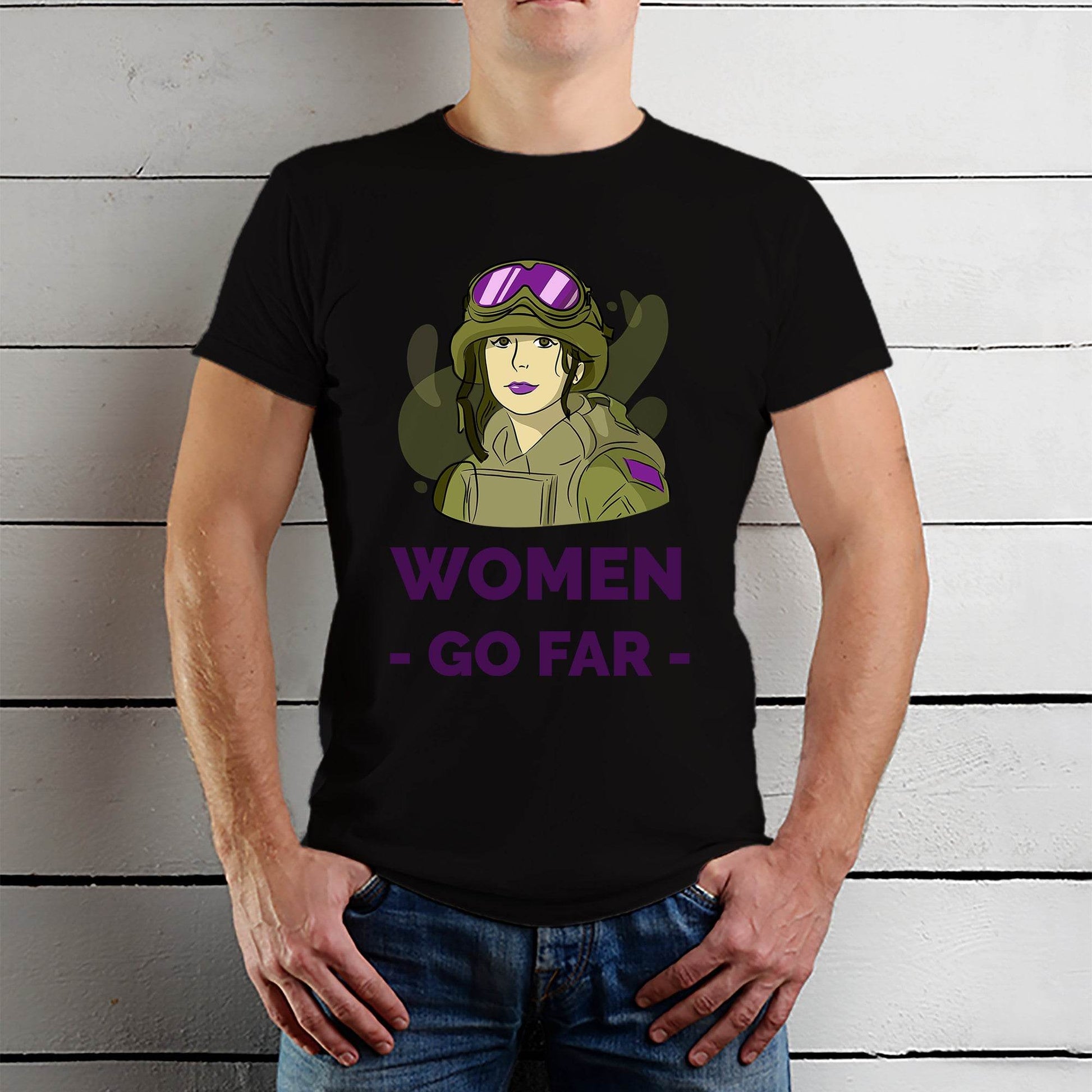 Women Go Far - Unisex Round Neck Regular Fit 100% Combed Cotton Half Sleeve T-Shirt - Mojilo Mart