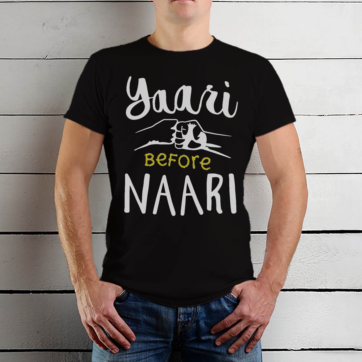 YAARI BEFORE NAARI - Unisex Round Neck Regular Fit 100% Combed Cotton Half Sleeve T-Shirt - Mojilo Mart