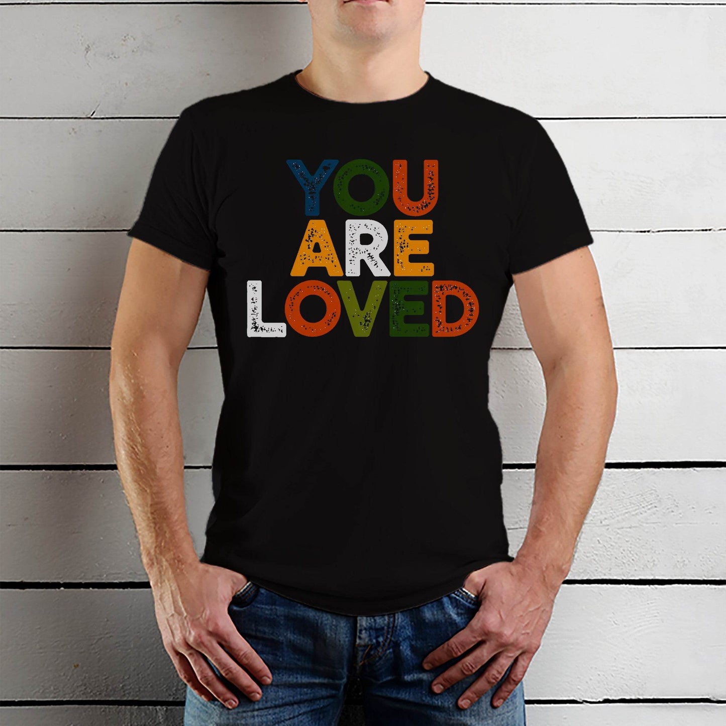 YOU ARE LOVED - Unisex Round Neck Regular Fit 100% Combed Cotton Half Sleeve T-Shirt - Mojilo Mart