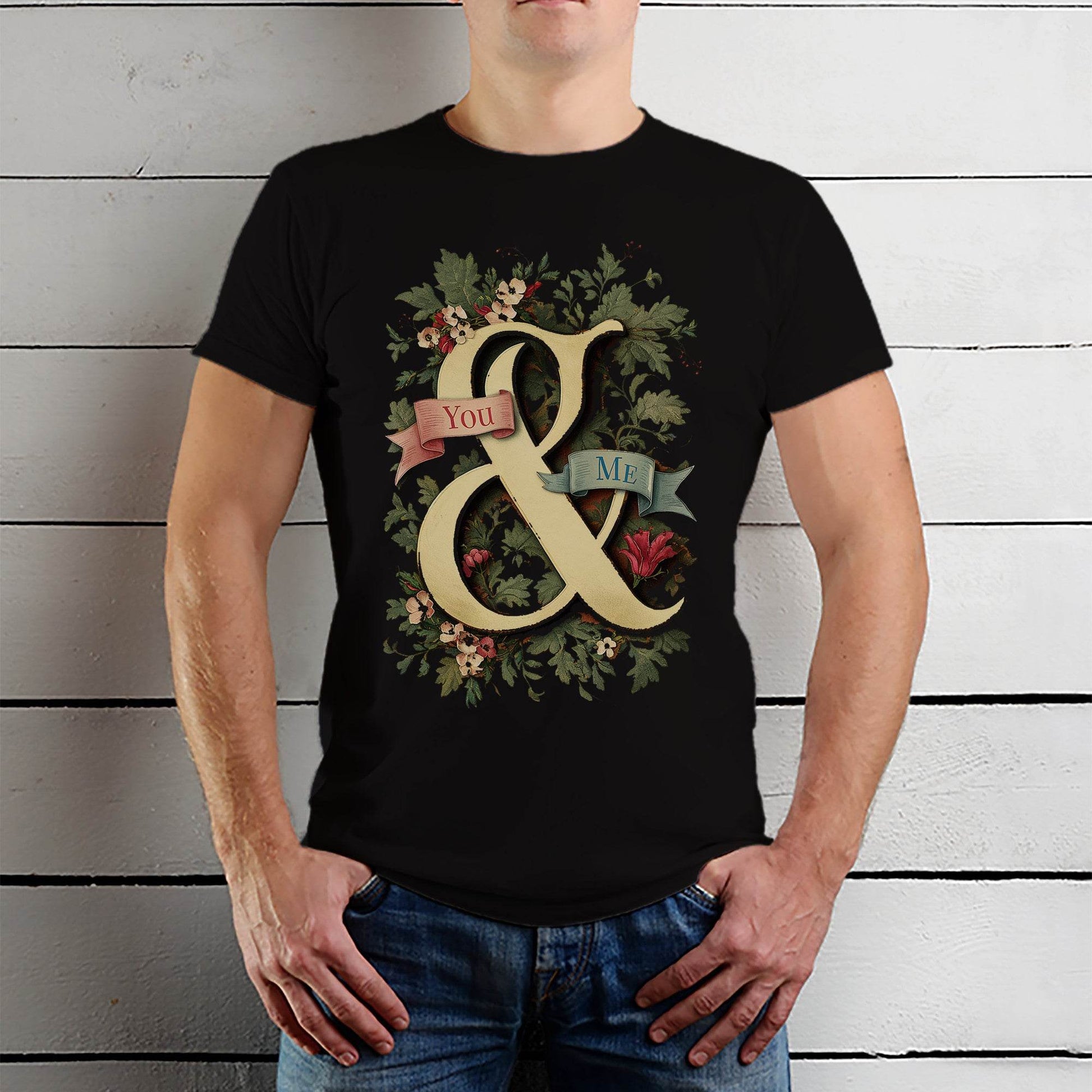 YOU & ME - Unisex Round Neck Regular Fit 100% Combed Cotton Half Sleeve T-Shirt - Mojilo Mart