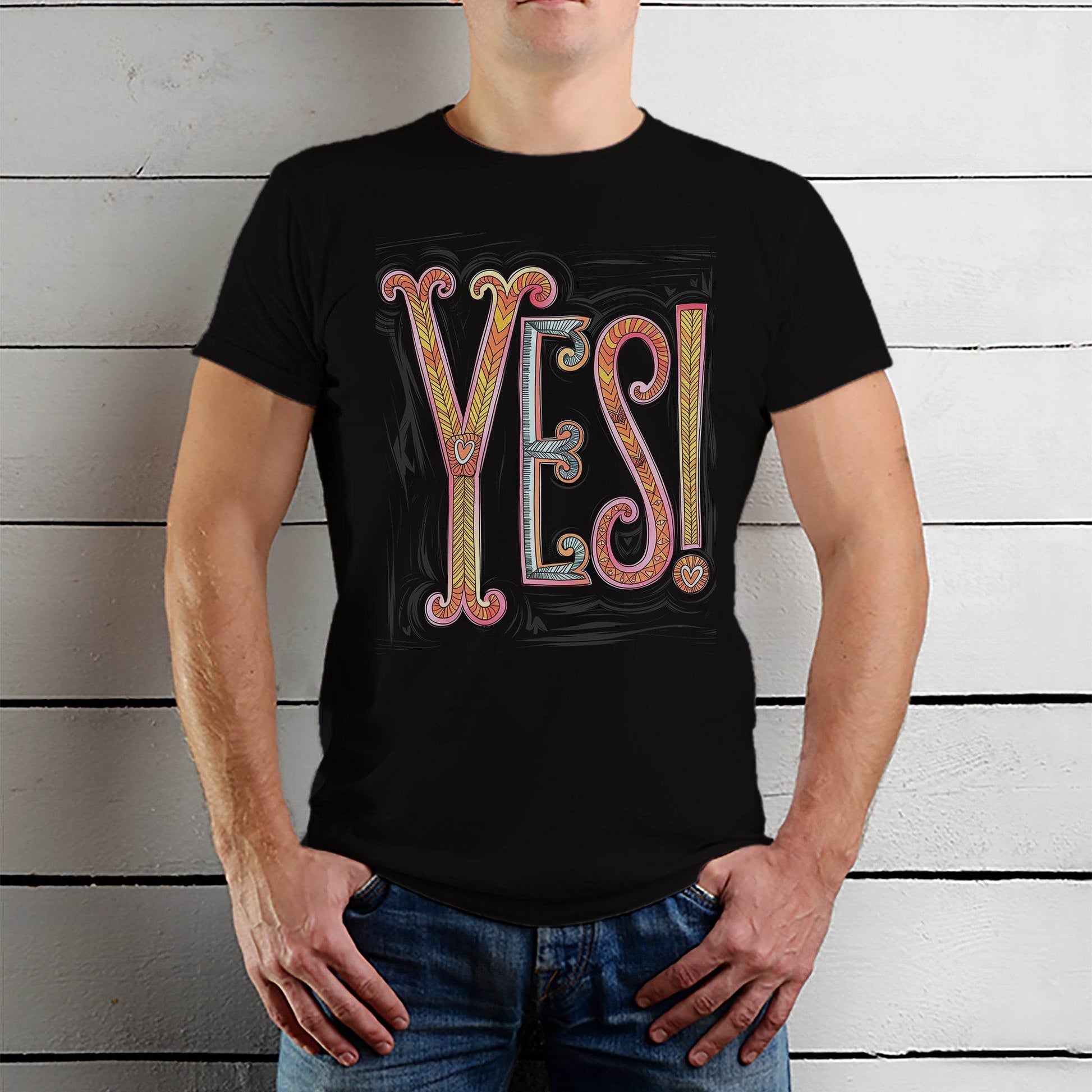 Yes! - Unisex Round Neck Regular Fit 100% Combed Cotton Half Sleeve T-Shirt - Mojilo Mart