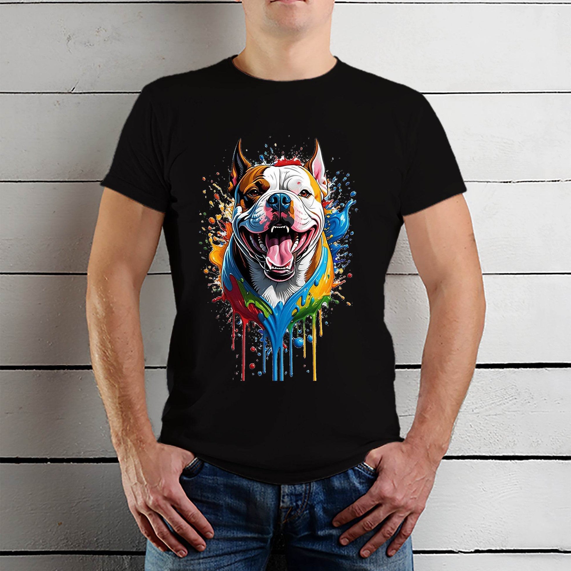 design for American bully or Pitbull dog theme - Unisex Round Neck Regular Fit 100% Combed Cotton Half Sleeve T-Shirt - Mojilo Mart