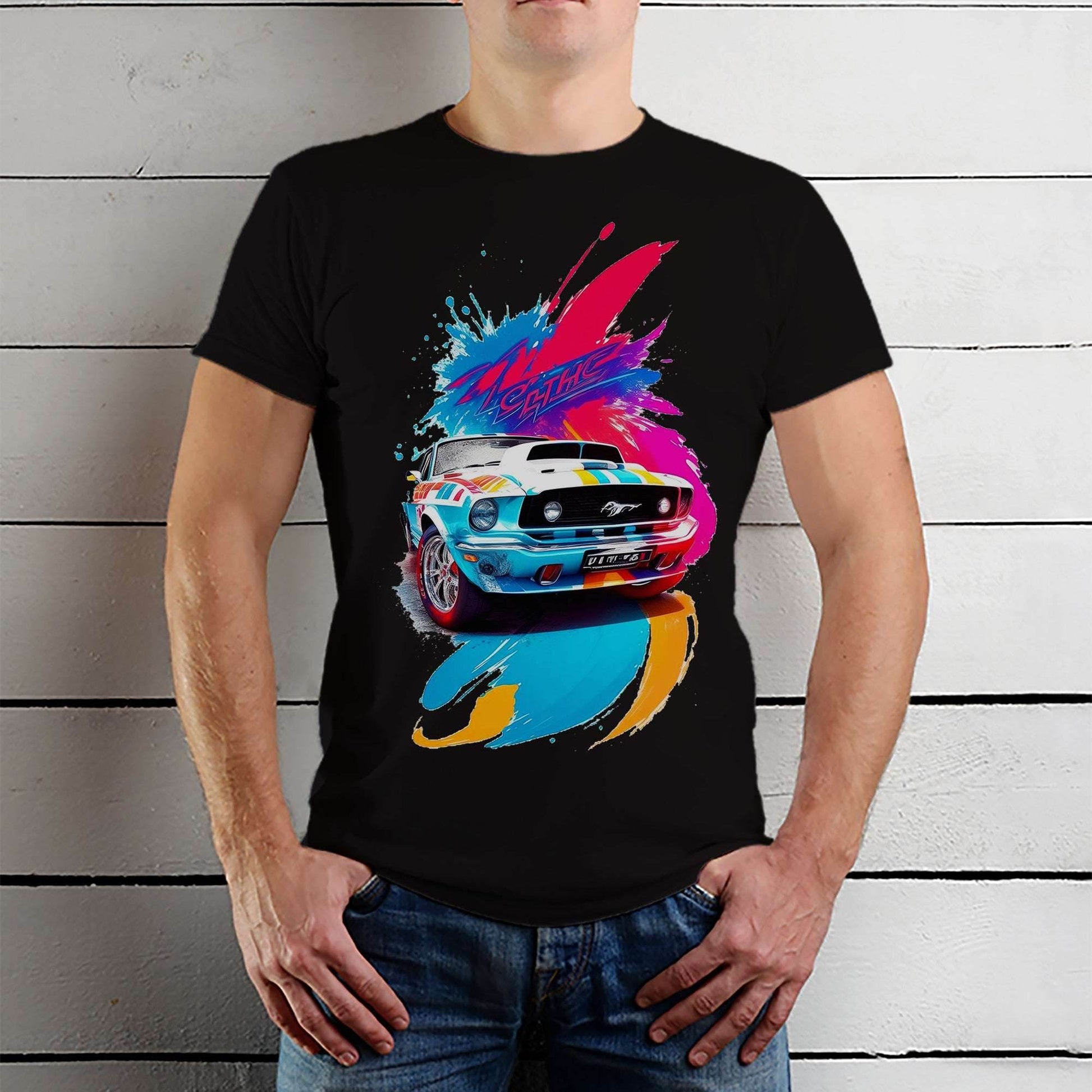 Drawing of a Racing Car - Unisex Round Neck Regular Fit 100% Combed Cotton Half Sleeve T-Shirt - Mojilo Mart