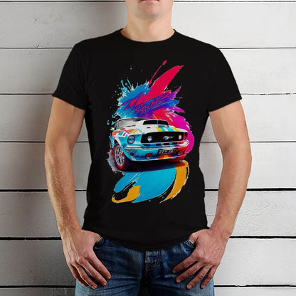 Drawing of a Racing Car - Unisex Round Neck Regular Fit 100% Combed Cotton Half Sleeve T-Shirt - Mojilo Mart