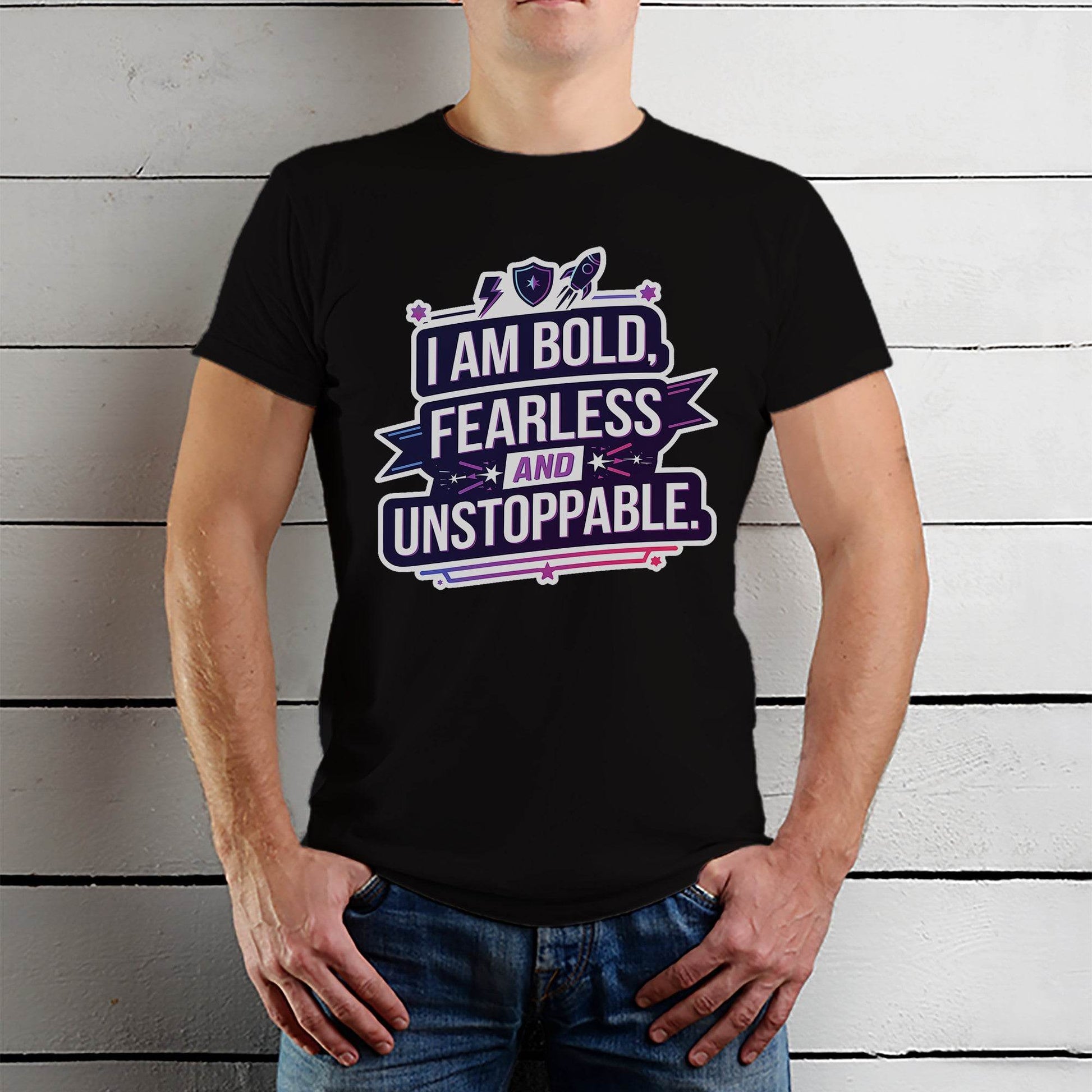 I Am Bold Fearless And Unstoppable - Unisex Round Neck Regular Fit 100% Combed Cotton Half Sleeve T-Shirt - Mojilo Mart