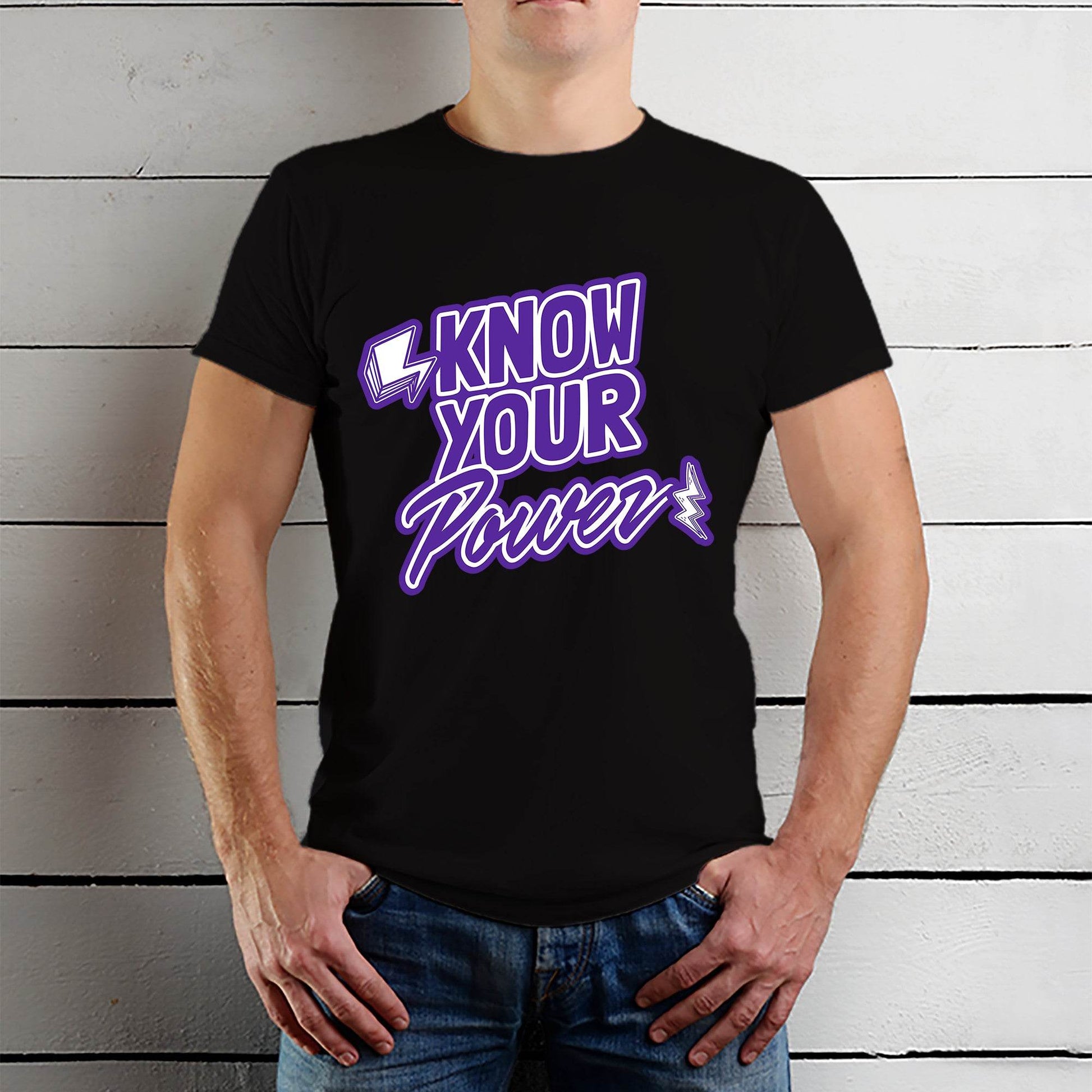 know your power - Unisex Round Neck Regular Fit 100% Combed Cotton Half Sleeve T-Shirt - Mojilo Mart