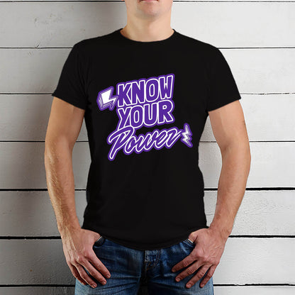 know your power - Unisex Round Neck Regular Fit 100% Combed Cotton Half Sleeve T-Shirt - Mojilo Mart