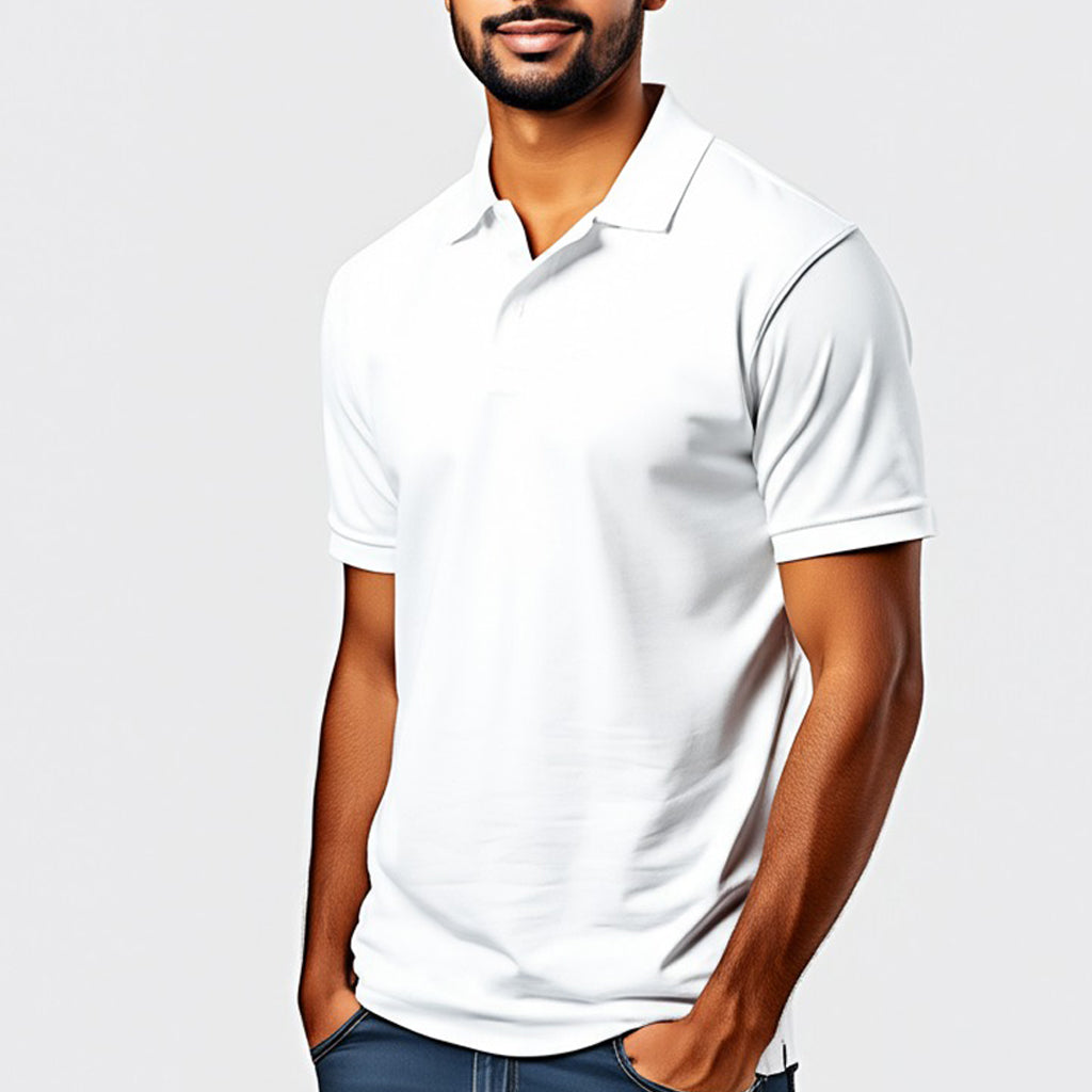 Men Polo Neck Cotton T-Shirt with DTF Printing and custom Tshirt Logo Design