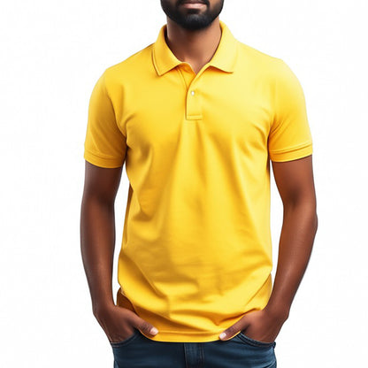 Men Polo Neck Cotton T-Shirt with DTF Printing and custom Tshirt Logo Design