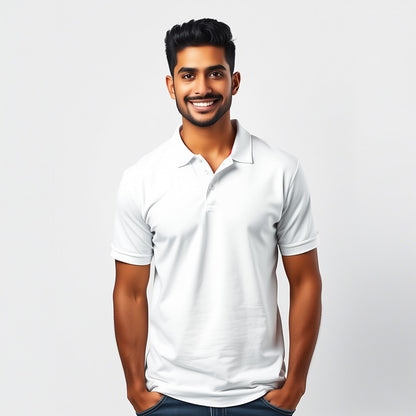 Men Polo Neck Cotton T-Shirt with DTF Printing and custom Tshirt Logo Design