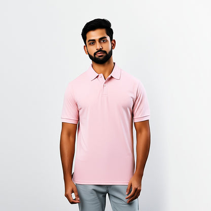 Men Polo Neck Cotton T-Shirt with DTF Printing and custom Tshirt Logo Design