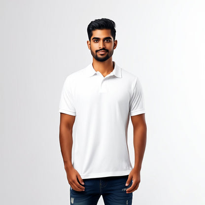 Men Polo Neck Cotton T-Shirt with DTF Printing and custom Tshirt Logo Design