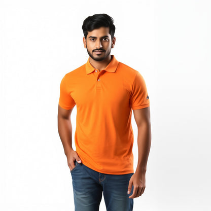 Men Polo Neck Cotton T-Shirt with DTF Printing and custom Tshirt Logo Design