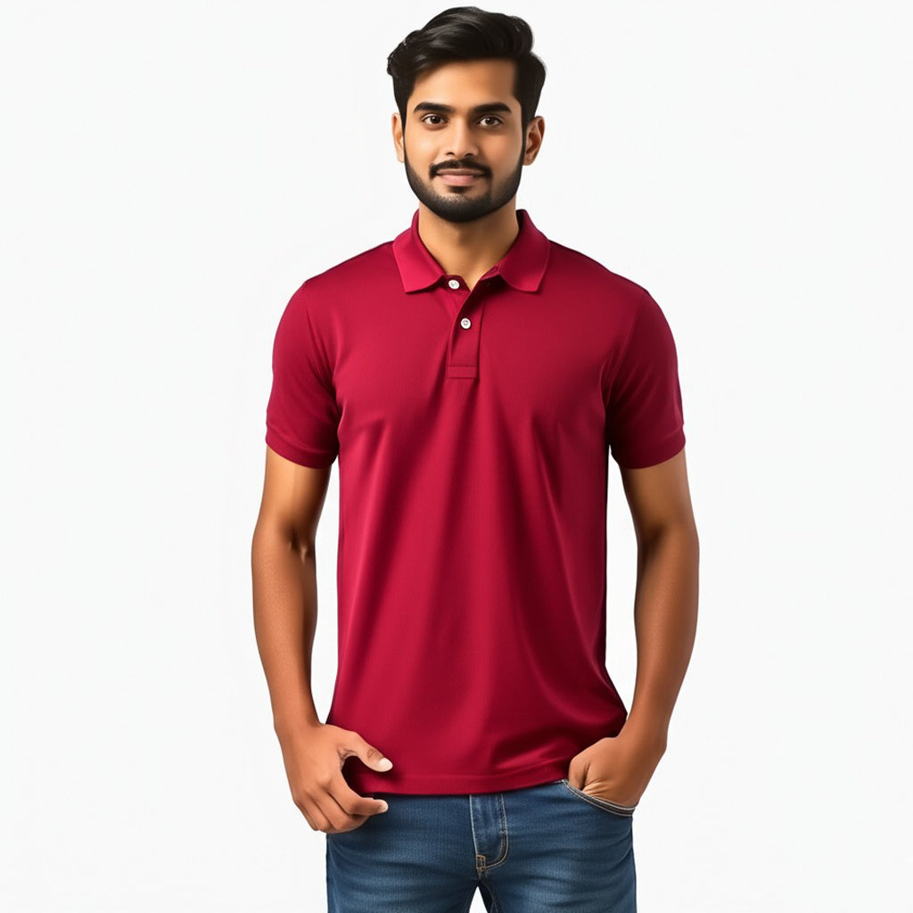Men Polo Neck Cotton T-Shirt with DTF Printing and custom Tshirt Logo Design