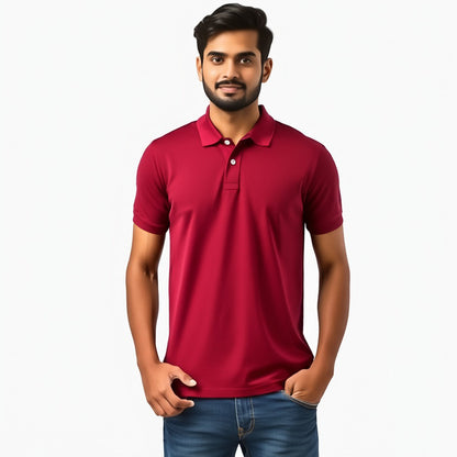 Men Polo Neck Cotton T-Shirt with DTF Printing and custom Tshirt Logo Design