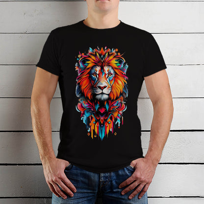 Lion Tiger Big Cat - Unisex Round Neck Regular Fit 100% Combed Cotton Half Sleeve T-Shirt - Mojilo Mart
