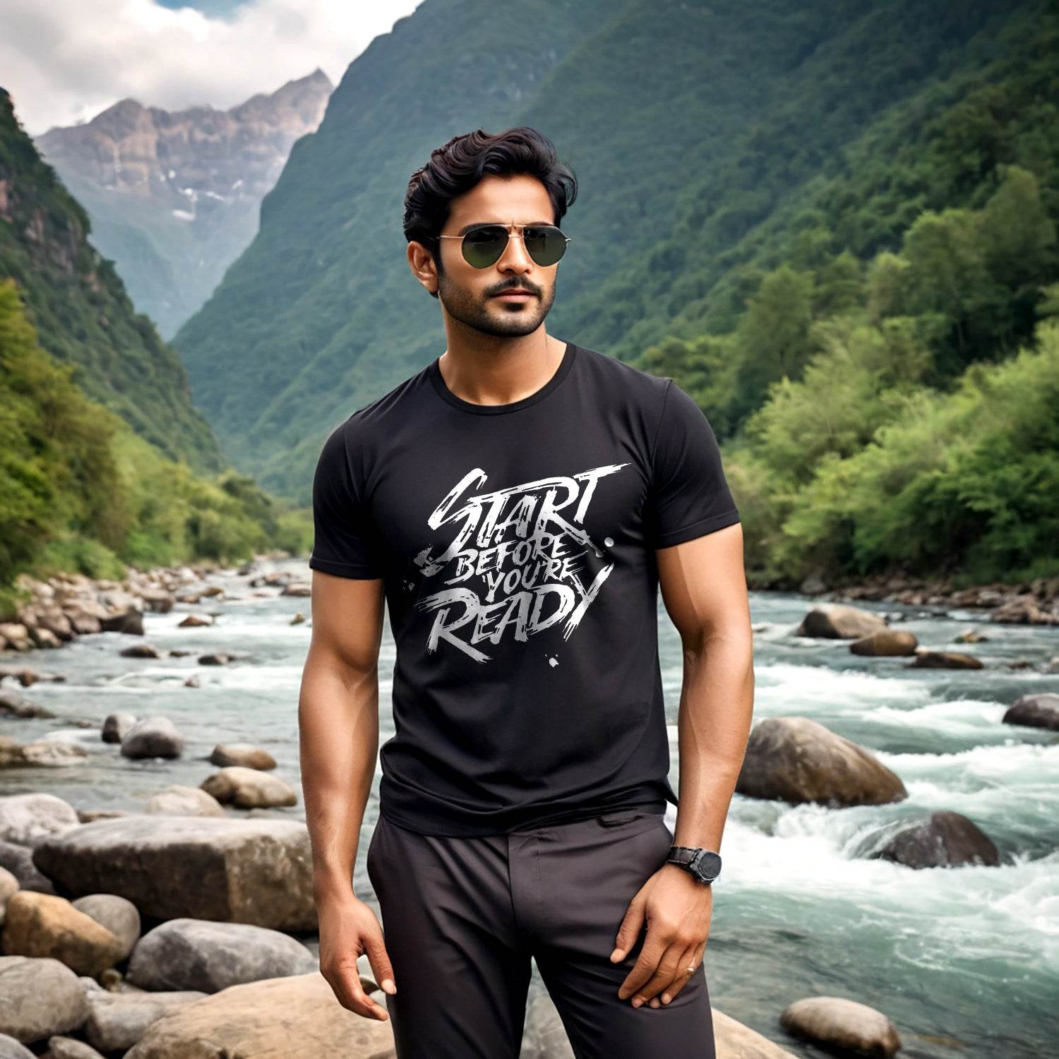 Start Before You're Ready - Unisex Round Neck Regular Fit 100% Combed Cotton Half Sleeve T-Shirt - Mojilo Mart