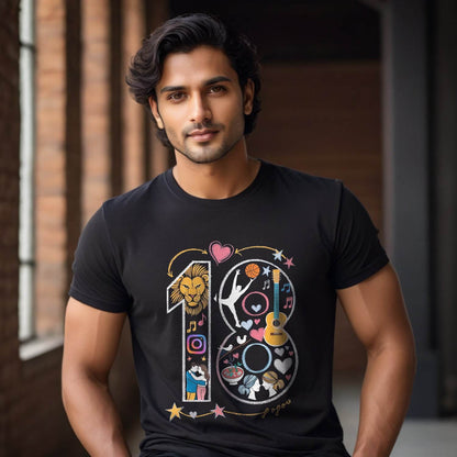 Let's party i'm turning 18 festive birthday t shirts - Unisex Round Neck Regular Fit 100% Combed Cotton Half Sleeve T-Shirt - Mojilo Mart