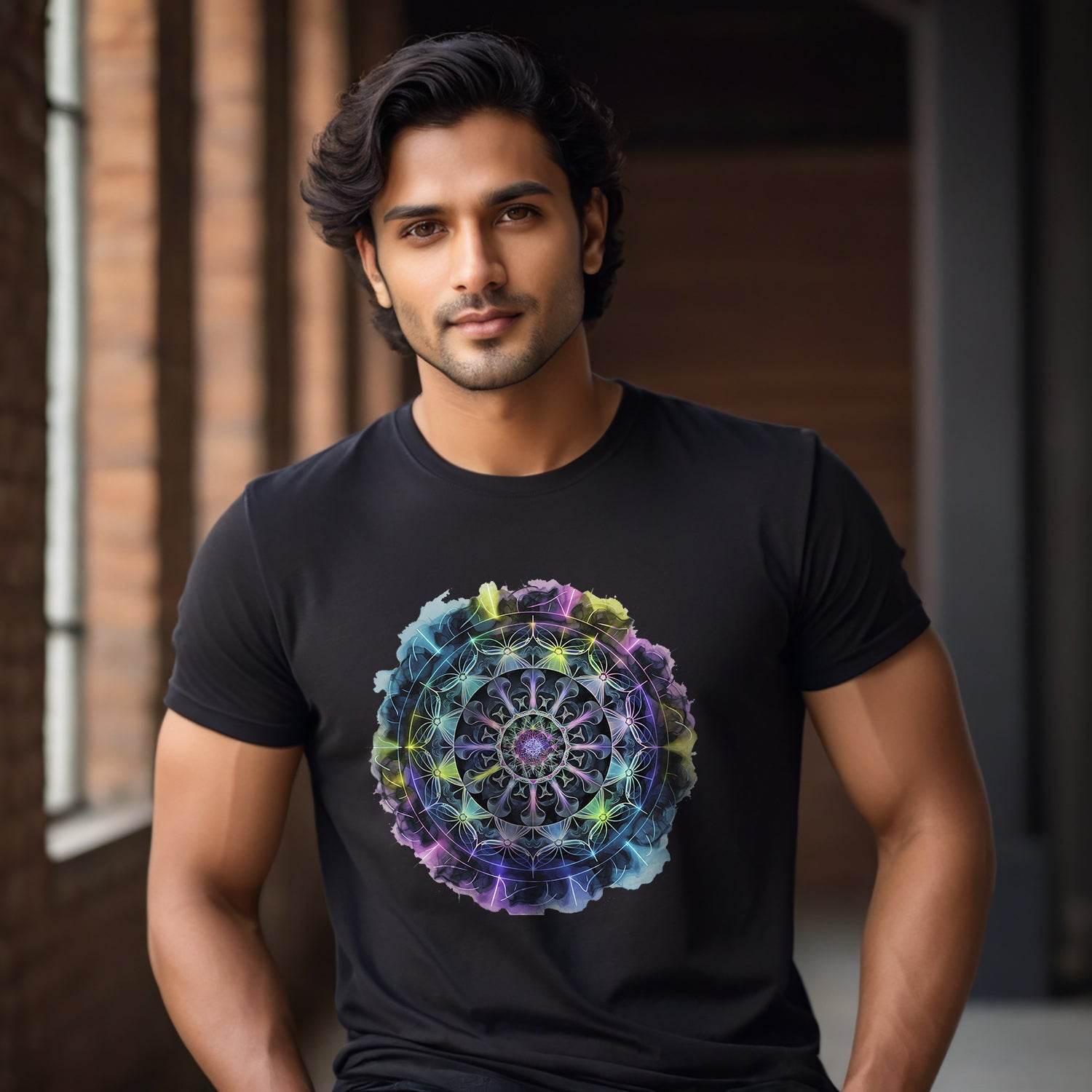 Surreal Fractal Mandala - Unisex Round Neck Regular Fit 100% Combed Cotton Half Sleeve T-Shirt - Mojilo Mart