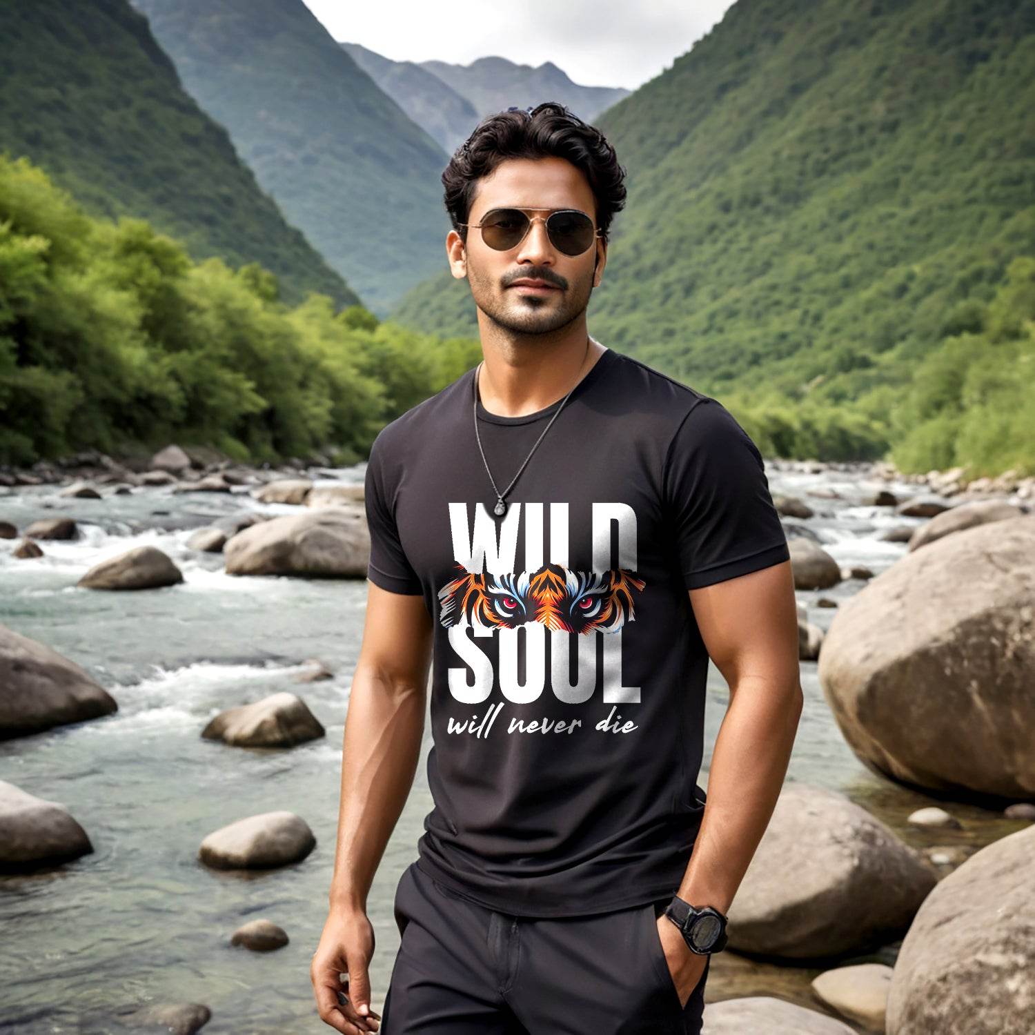 Wild Soul Will Never Die - Unisex Round Neck Regular Fit 100% Combed Cotton Half Sleeve T-Shirt - Mojilo Mart