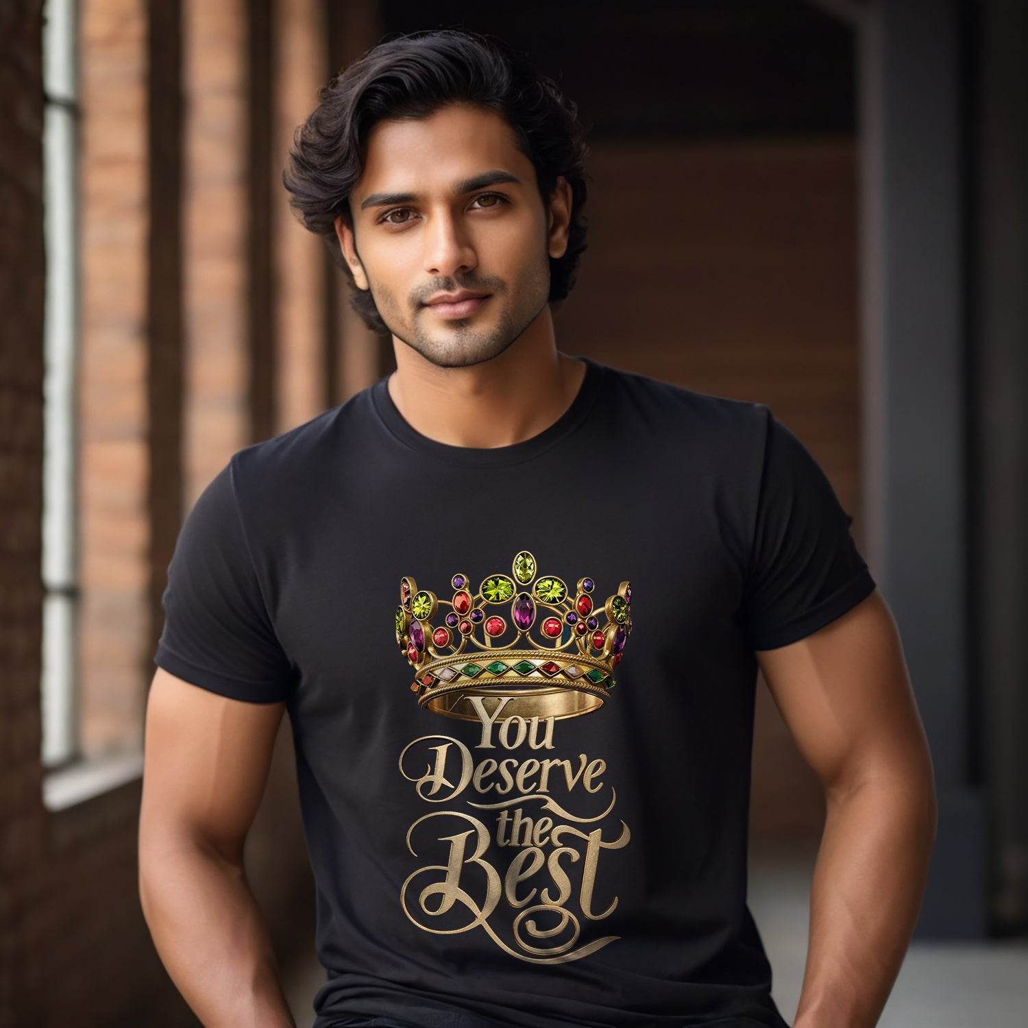 You Deserve The Best - Unisex Round Neck Regular Fit 100% Combed Cotton Half Sleeve T-Shirt - Mojilo Mart