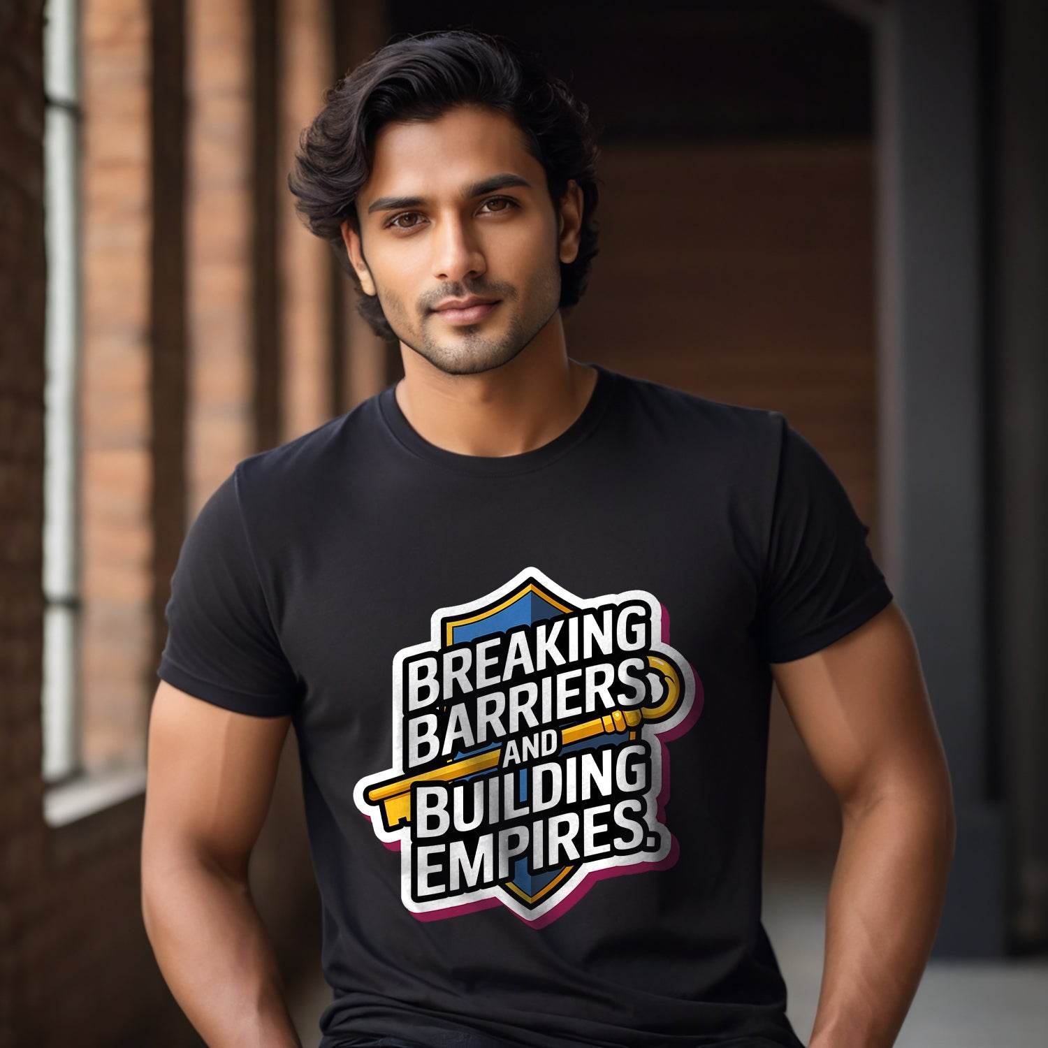 Breaking Barriers And Building Empires - Unisex Round Neck Regular Fit 100% Combed Cotton Half Sleeve T-Shirt - Mojilo Mart