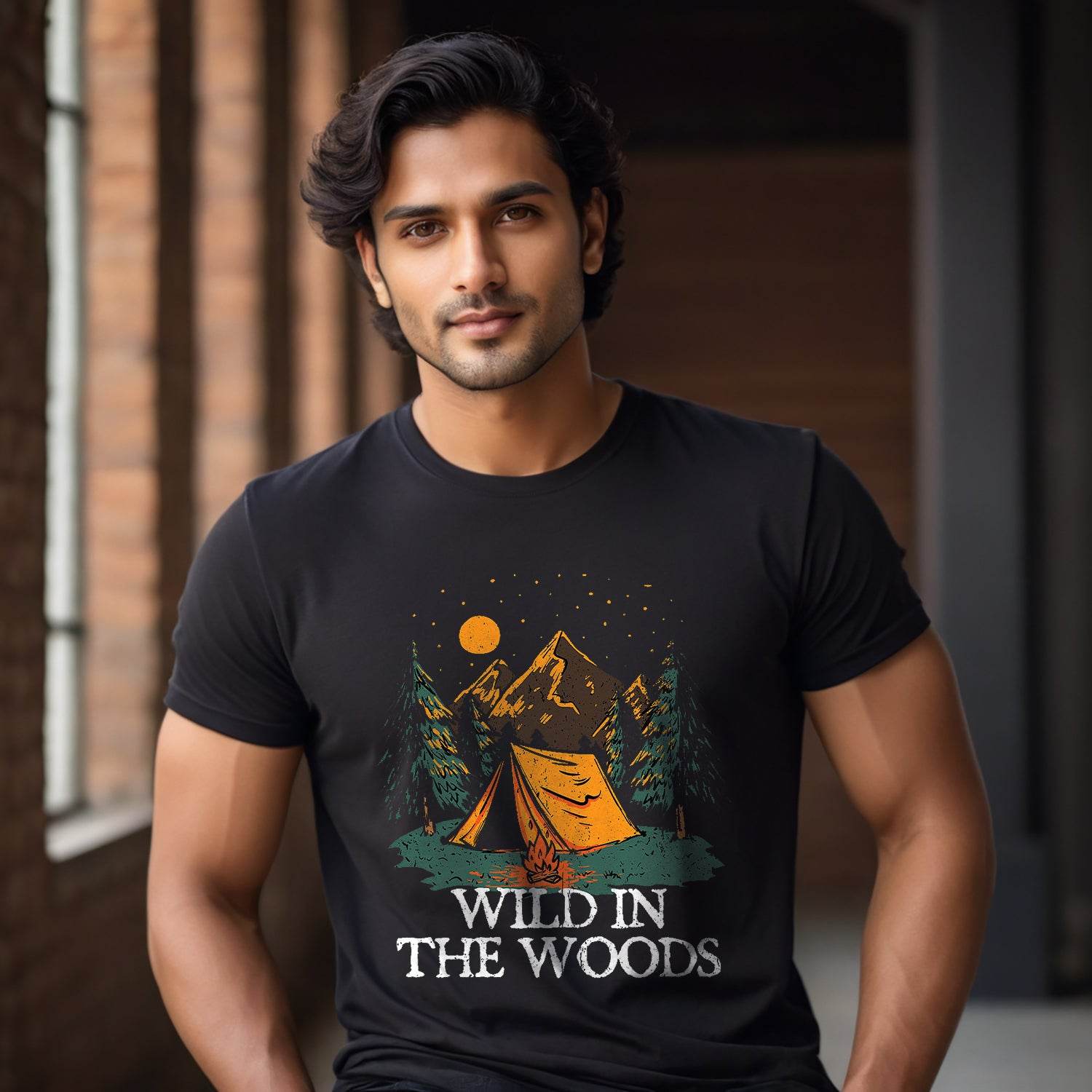 Wild In The Woods - Unisex Round Neck Regular Fit 100% Combed Cotton Half Sleeve T-Shirt - Mojilo Mart