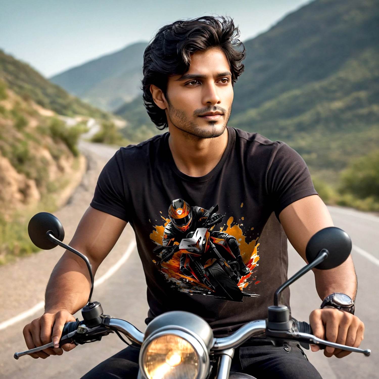 Super sport motorcycle - Unisex Round Neck Regular Fit 100% Combed Cotton Half Sleeve T-Shirt - Mojilo Mart