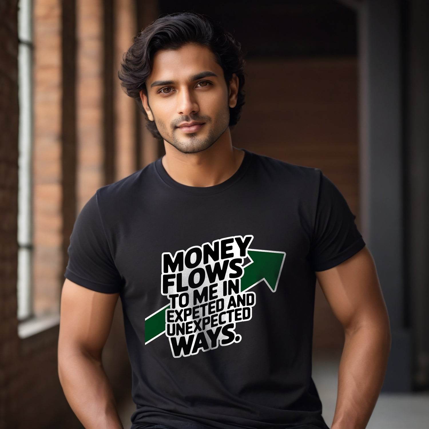 Money Flows To Me In Expeted And Unexpected Ways - Unisex Round Neck Regular Fit 100% Combed Cotton Half Sleeve T-Shirt - Mojilo Mart