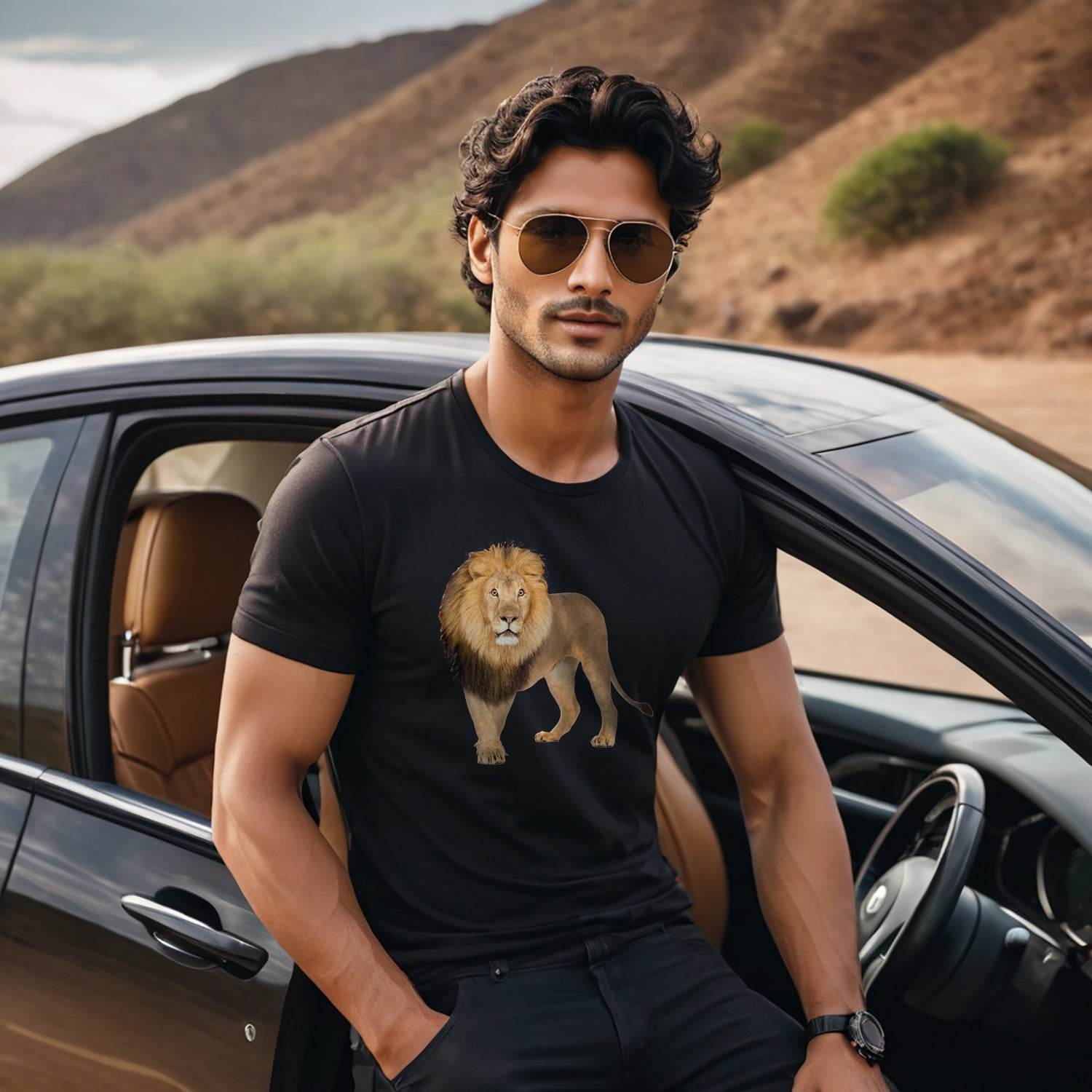 Lion x African Lion x King Lion - Unisex Round Neck Regular Fit 100% Combed Cotton Half Sleeve T-Shirt - Mojilo Mart