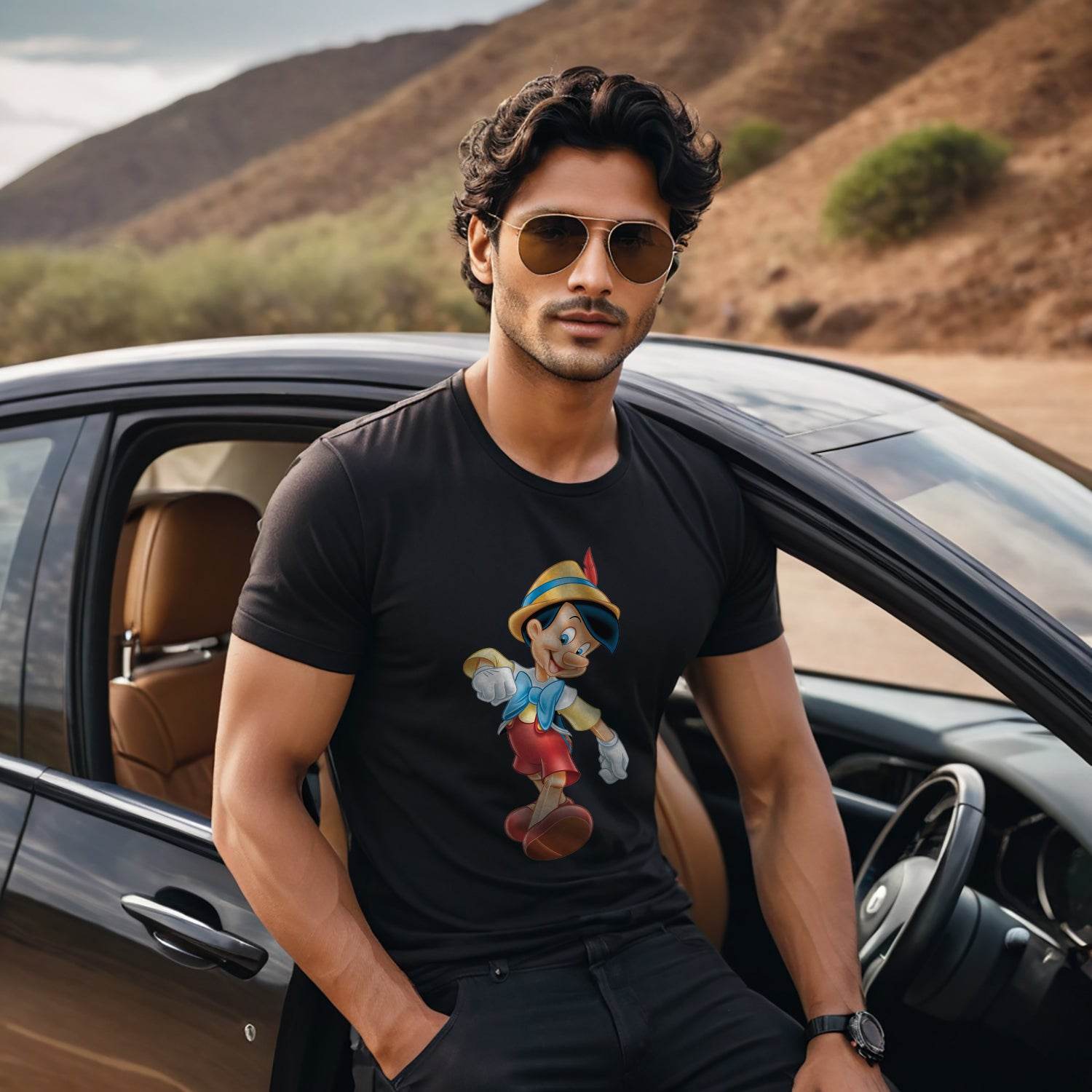 Disney Pinocchio - Unisex Round Neck Regular Fit 100% Combed Cotton Half Sleeve T-Shirt - Mojilo Mart