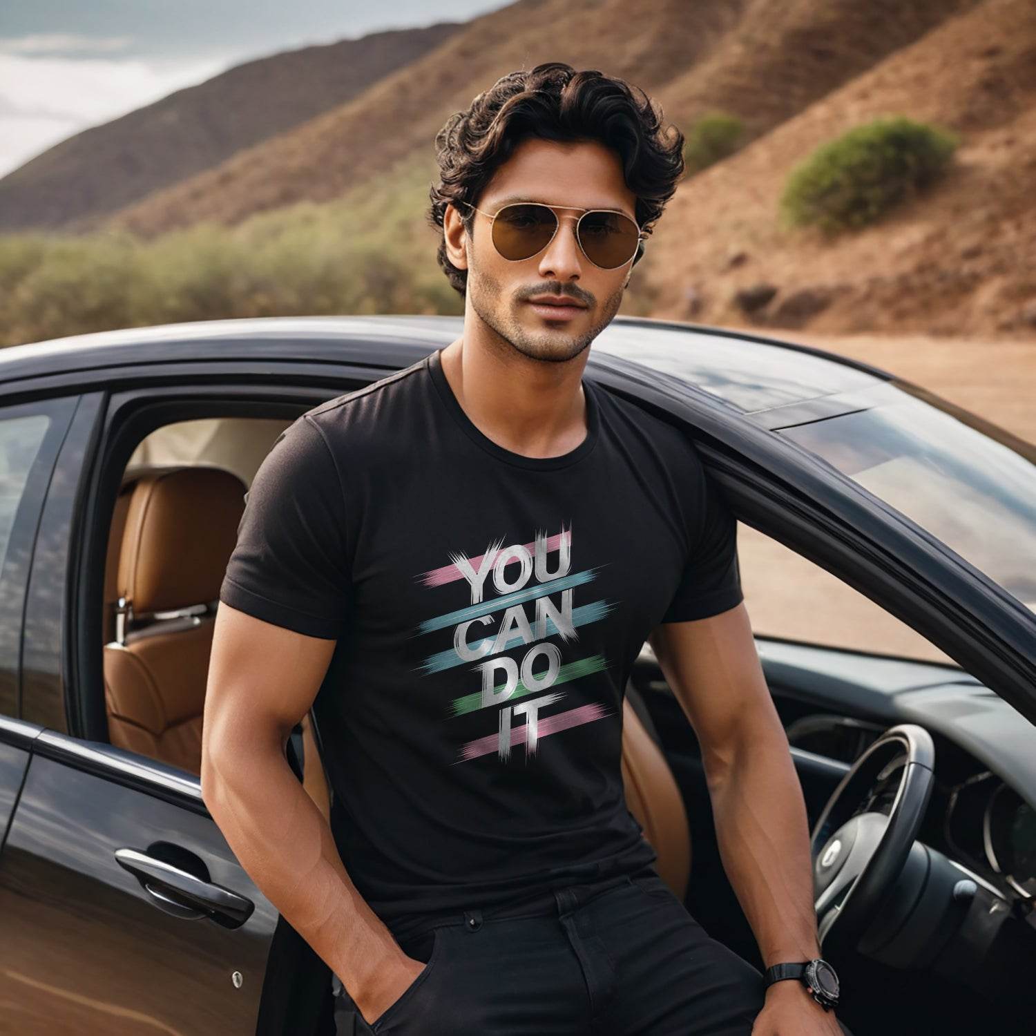 You Can Do It - Unisex Round Neck Regular Fit 100% Combed Cotton Half Sleeve T-Shirt - Mojilo Mart