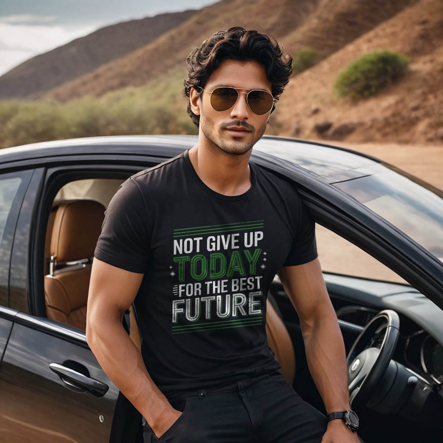 Not Give Up Today For The Best Future - Unisex Round Neck Regular Fit 100% Combed Cotton Half Sleeve T-Shirt - Mojilo Mart