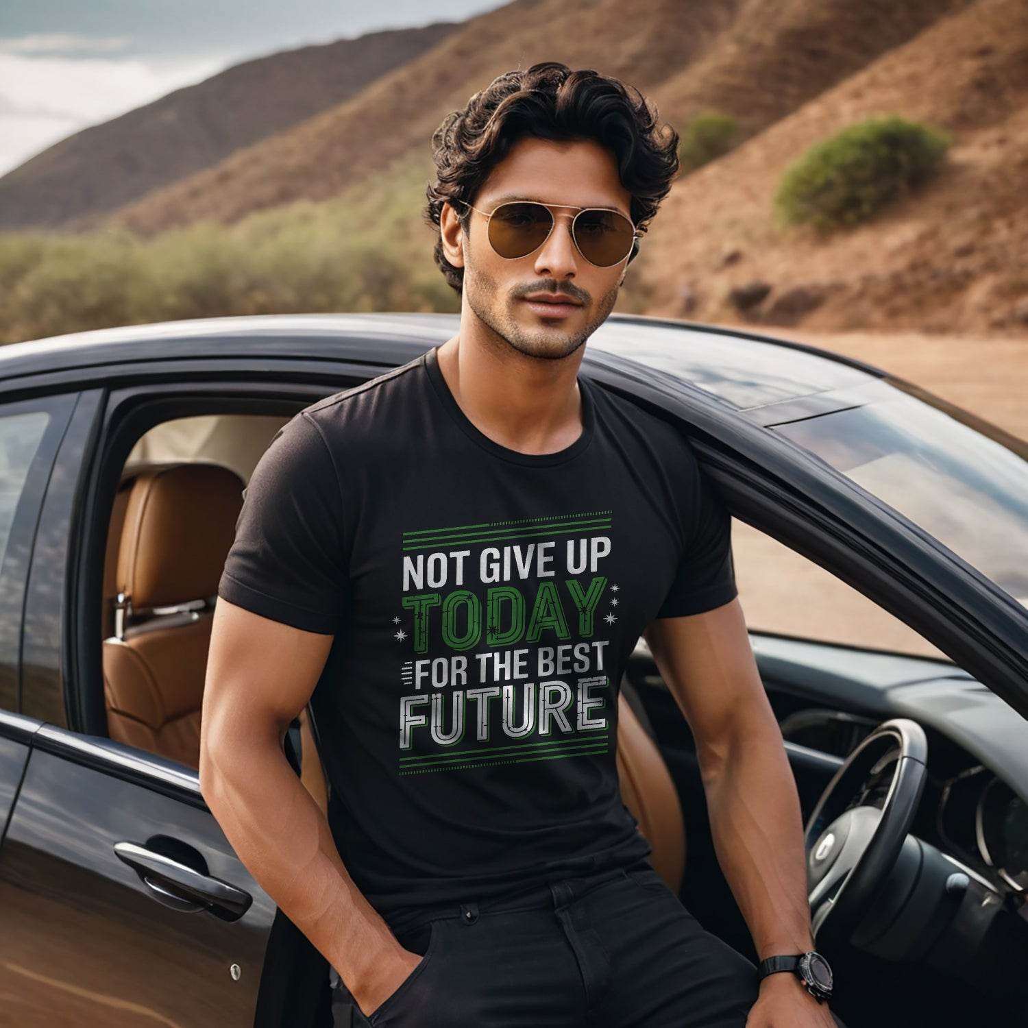 Not Give Up Today For The Best Future - Unisex Round Neck Regular Fit 100% Combed Cotton Half Sleeve T-Shirt - Mojilo Mart