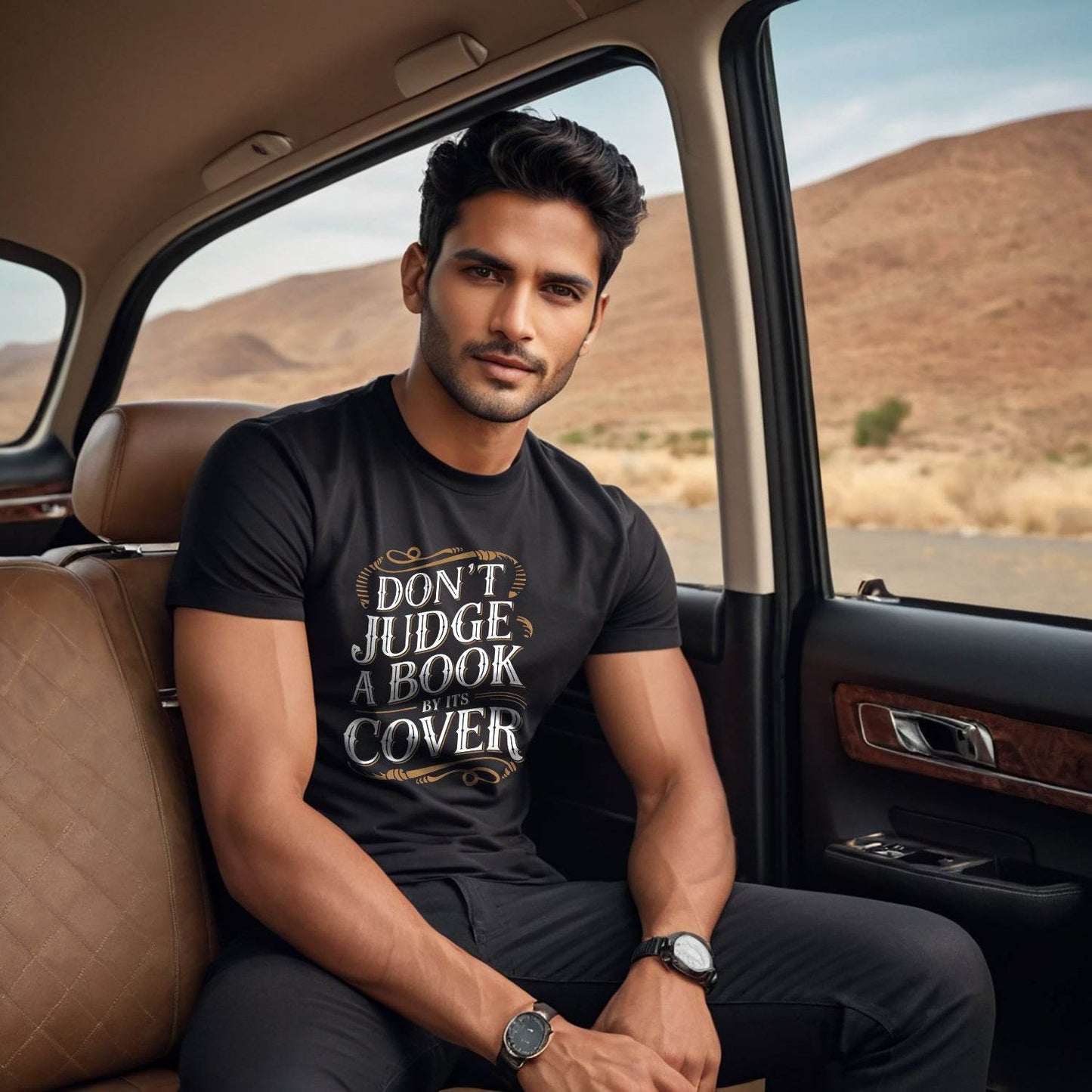 Don't Judge A Book By Its Cover - Unisex Round Neck Regular Fit 100% Combed Cotton Half Sleeve T-Shirt - Mojilo Mart