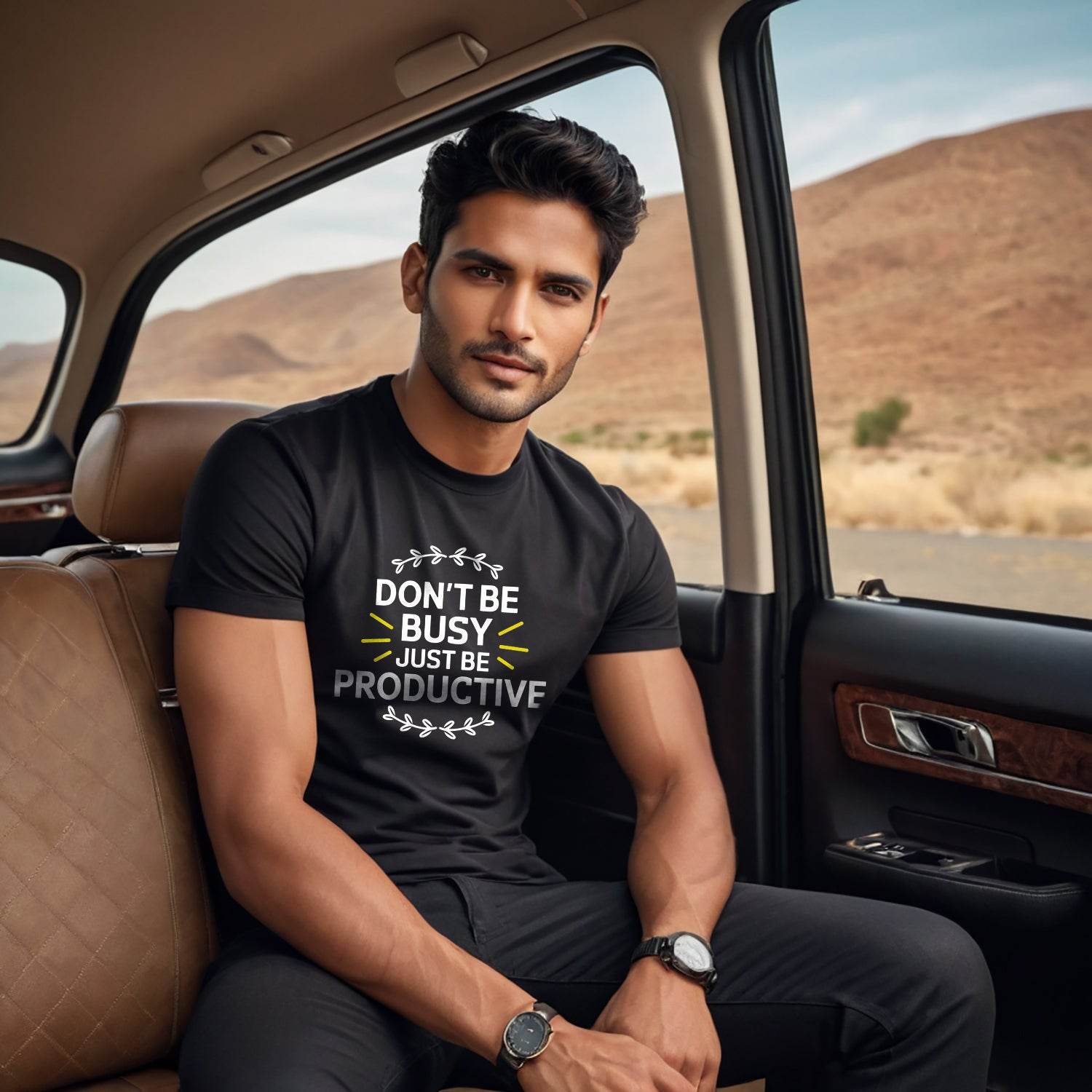 Don't Be Busy Just Be Productive - Unisex Round Neck Regular Fit 100% Combed Cotton Half Sleeve T-Shirt - Mojilo Mart