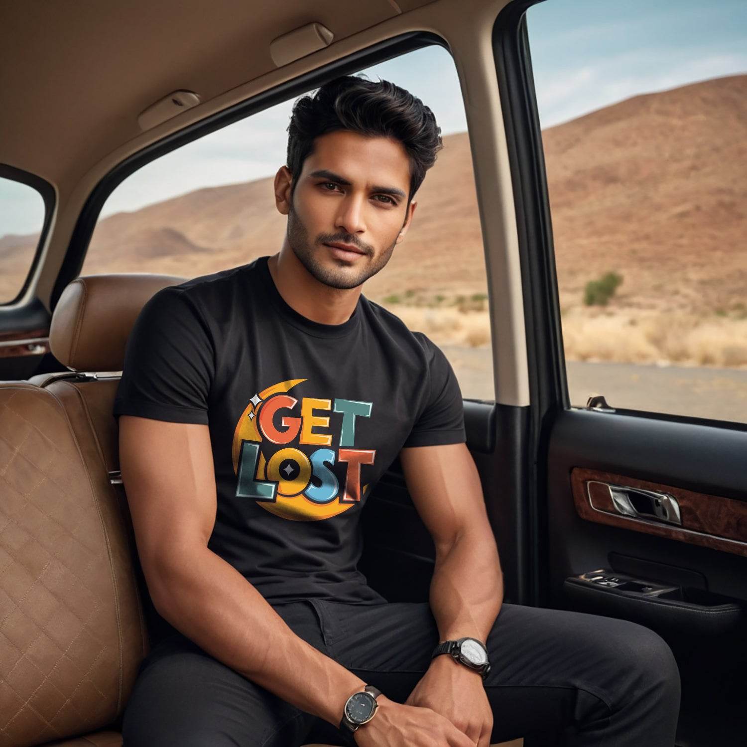 Get Lost - Unisex Round Neck Regular Fit 100% Combed Cotton Half Sleeve T-Shirt - Mojilo Mart
