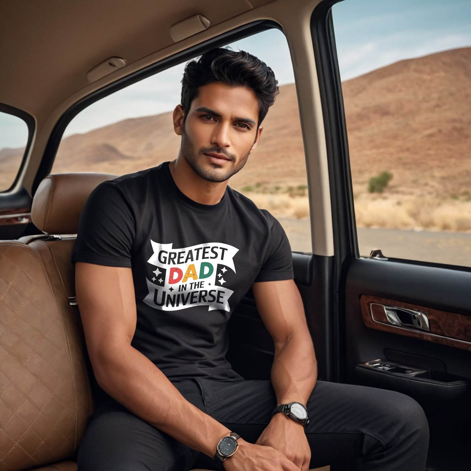Greatest Dad In The Universe - Unisex Round Neck Regular Fit 100% Combed Cotton Half Sleeve T-Shirt - Mojilo Mart