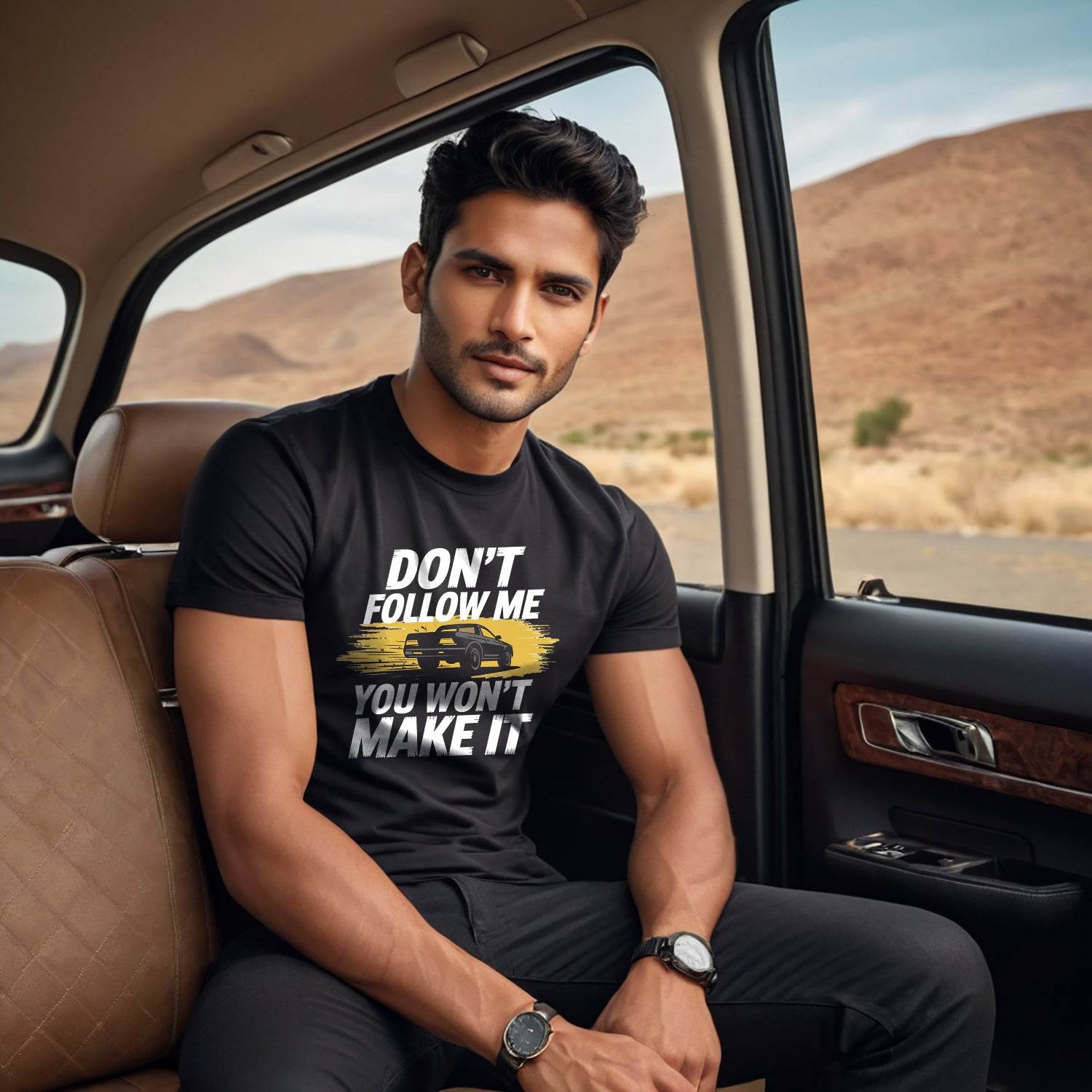 Don't Follow Me You Won't Make It - Unisex Round Neck Regular Fit 100% Combed Cotton Half Sleeve T-Shirt - Mojilo Mart