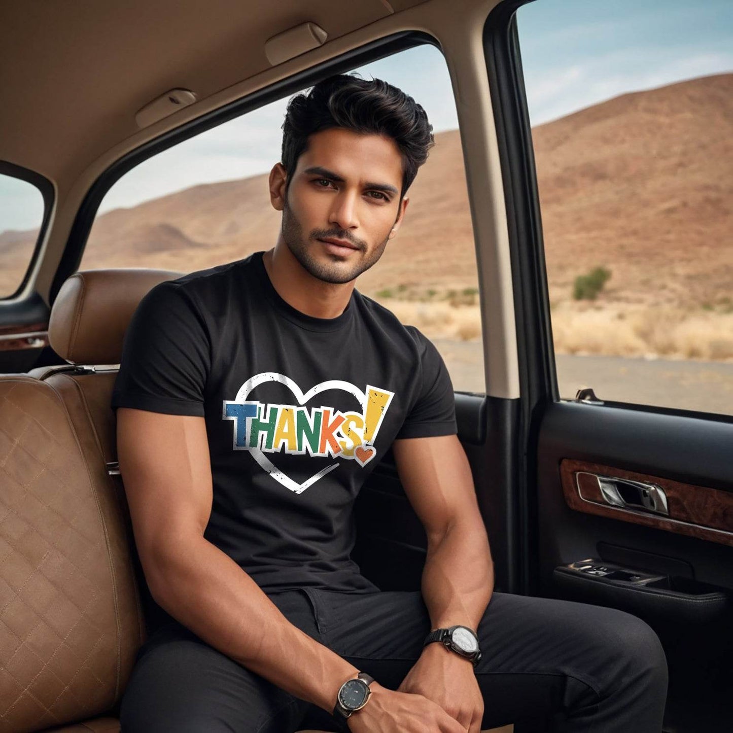 Thanks! - Unisex Round Neck Regular Fit 100% Combed Cotton Half Sleeve T-Shirt - Mojilo Mart
