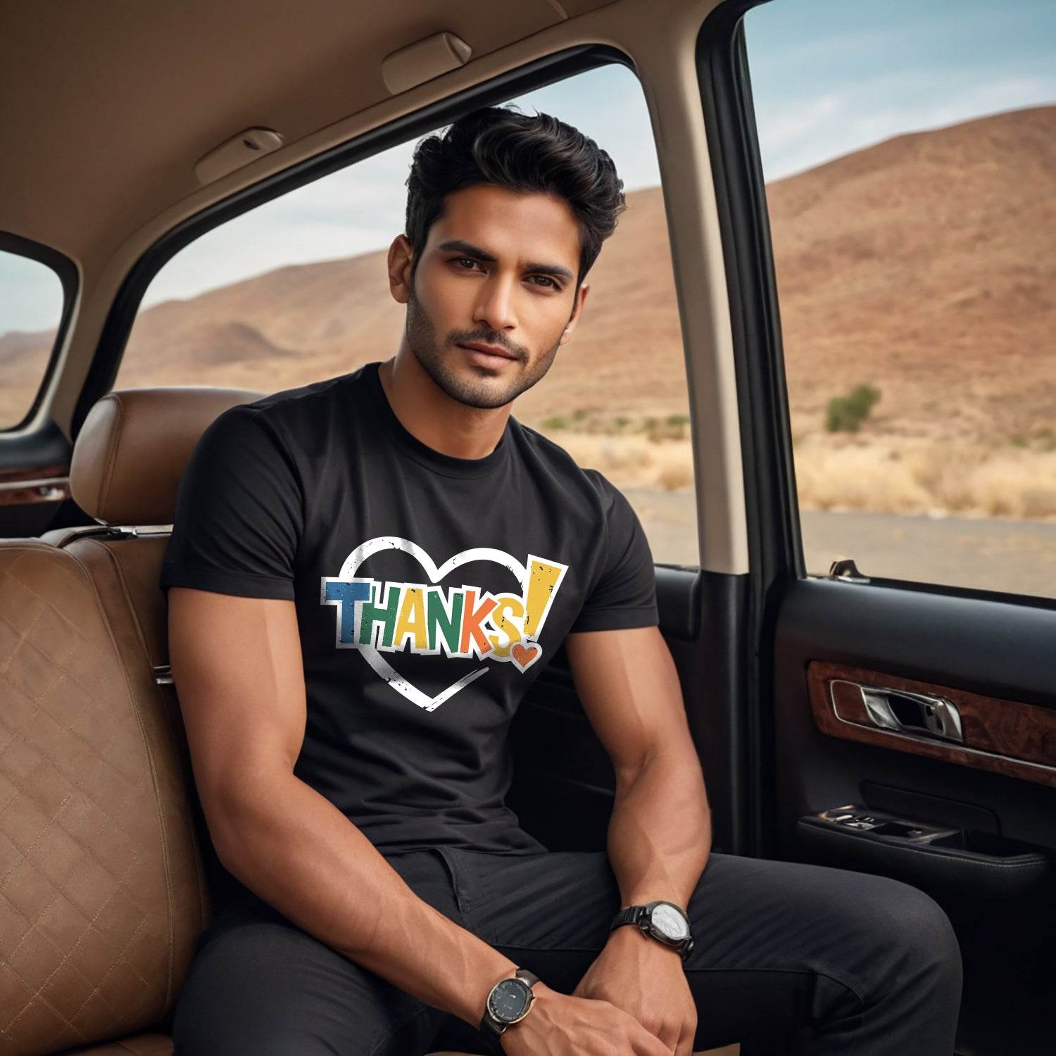 Thanks! - Unisex Round Neck Regular Fit 100% Combed Cotton Half Sleeve T-Shirt - Mojilo Mart