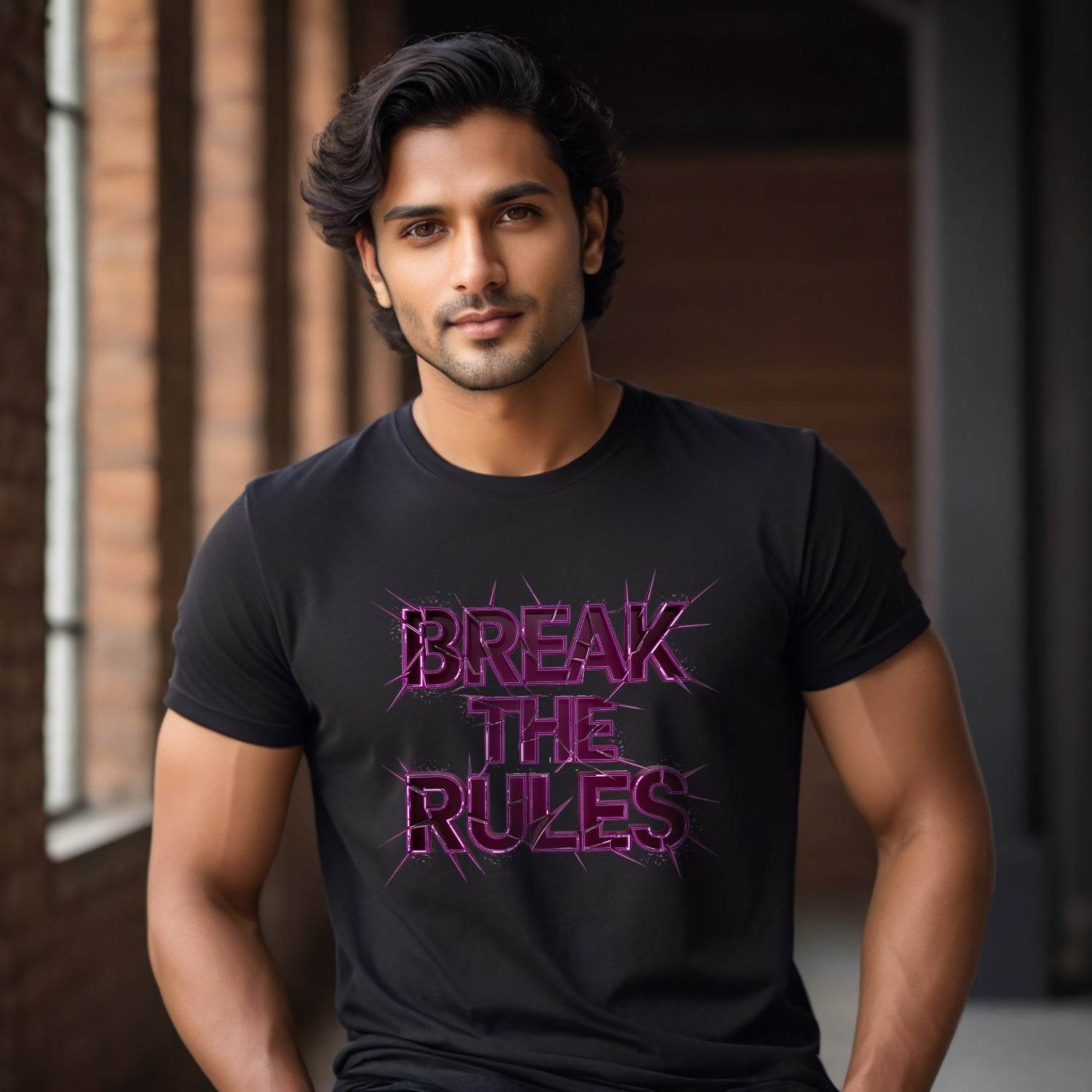 Break The Rules - Unisex Round Neck Regular Fit 100% Combed Cotton Half Sleeve T-Shirt - Mojilo Mart